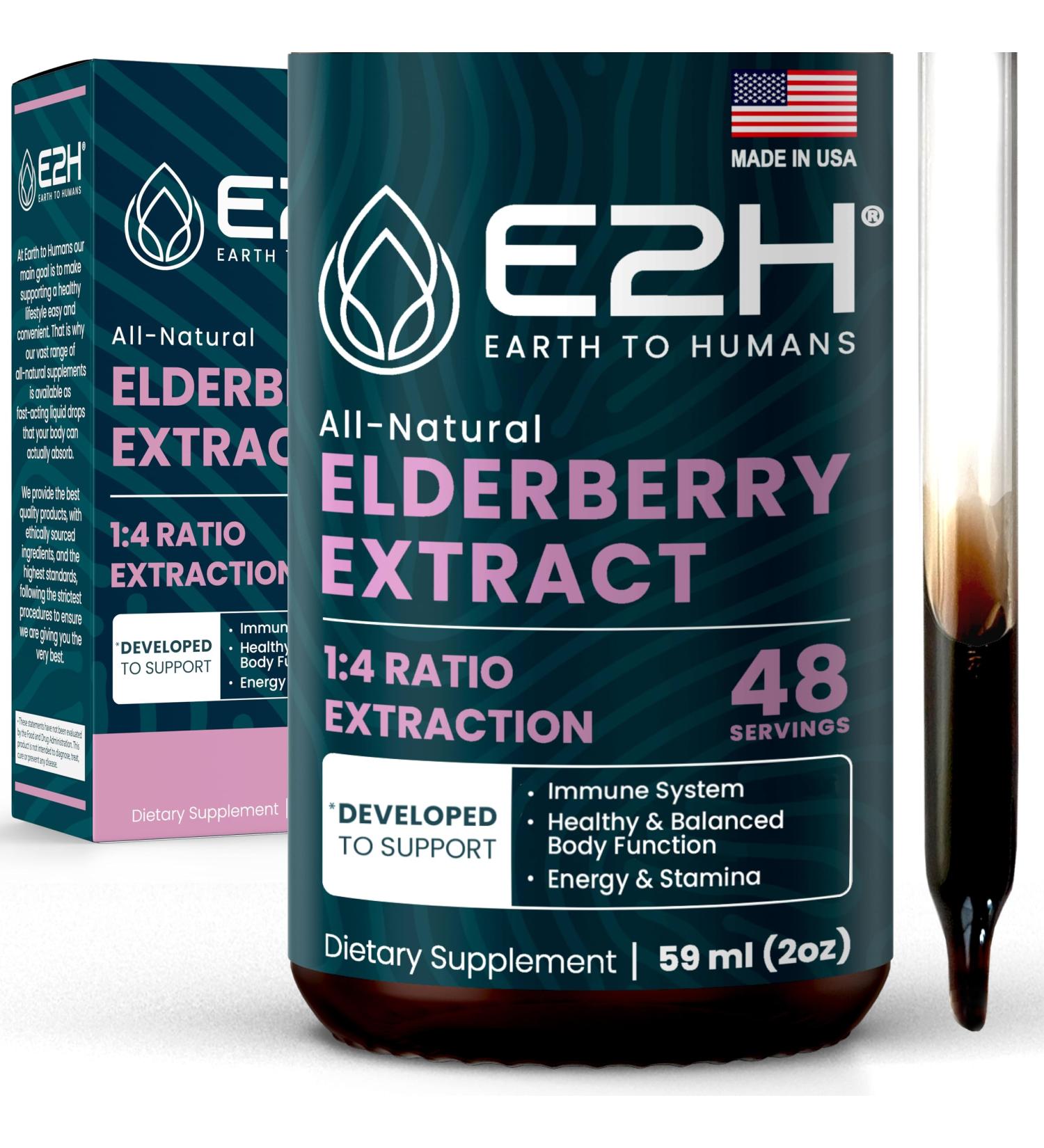 E2H Elderberry Syrup - Powerfull Antioxidants Supplement from Organic Elderberries Extract - Sambucus Elderberry Syrup for Kids & Adults for Immune Support - Non-GMO Vegan - 2 Fl Oz 2 Fl Oz (Pack of 1) - Buy Online on GoSupps.com