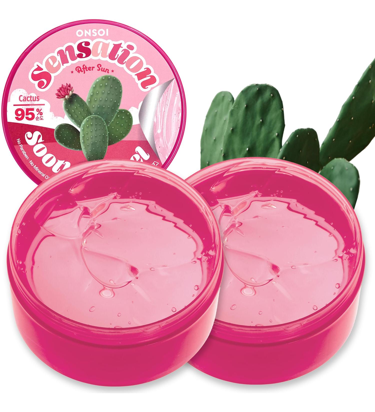 ONSOI 95% Aloe Vera Gel & Cactus Soothing Gel - Sunburn Relief & Hydrating Treatment (2PK) | International Shipping Available - Buy Online on GoSupps.com