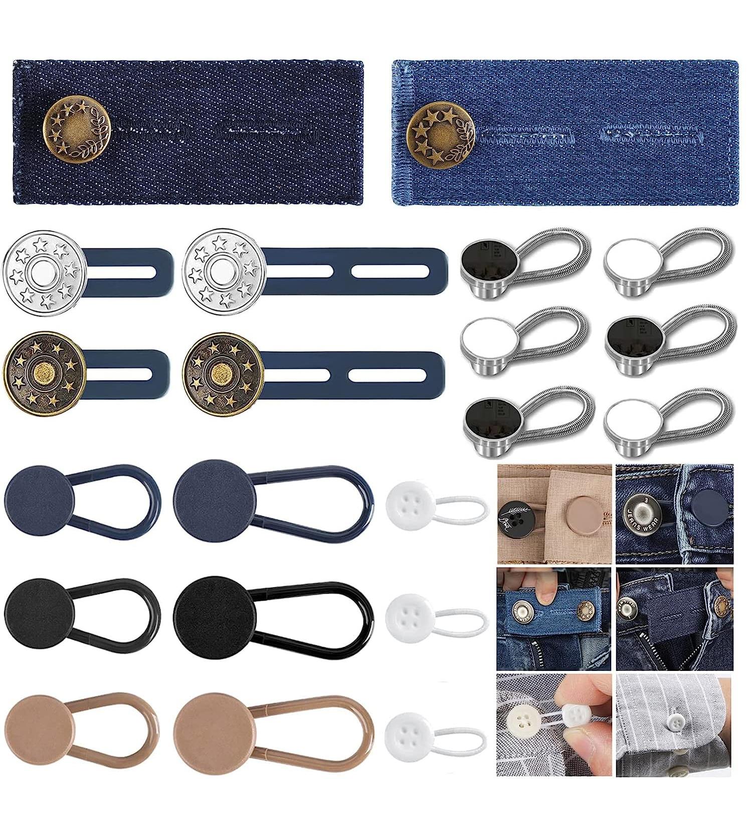 Pants & Collar Button Extender Set for Men & Women - Waist & Neck Extenders for Jeans, Shirts - Pack of 8 - Buy Online on GoSupps.com