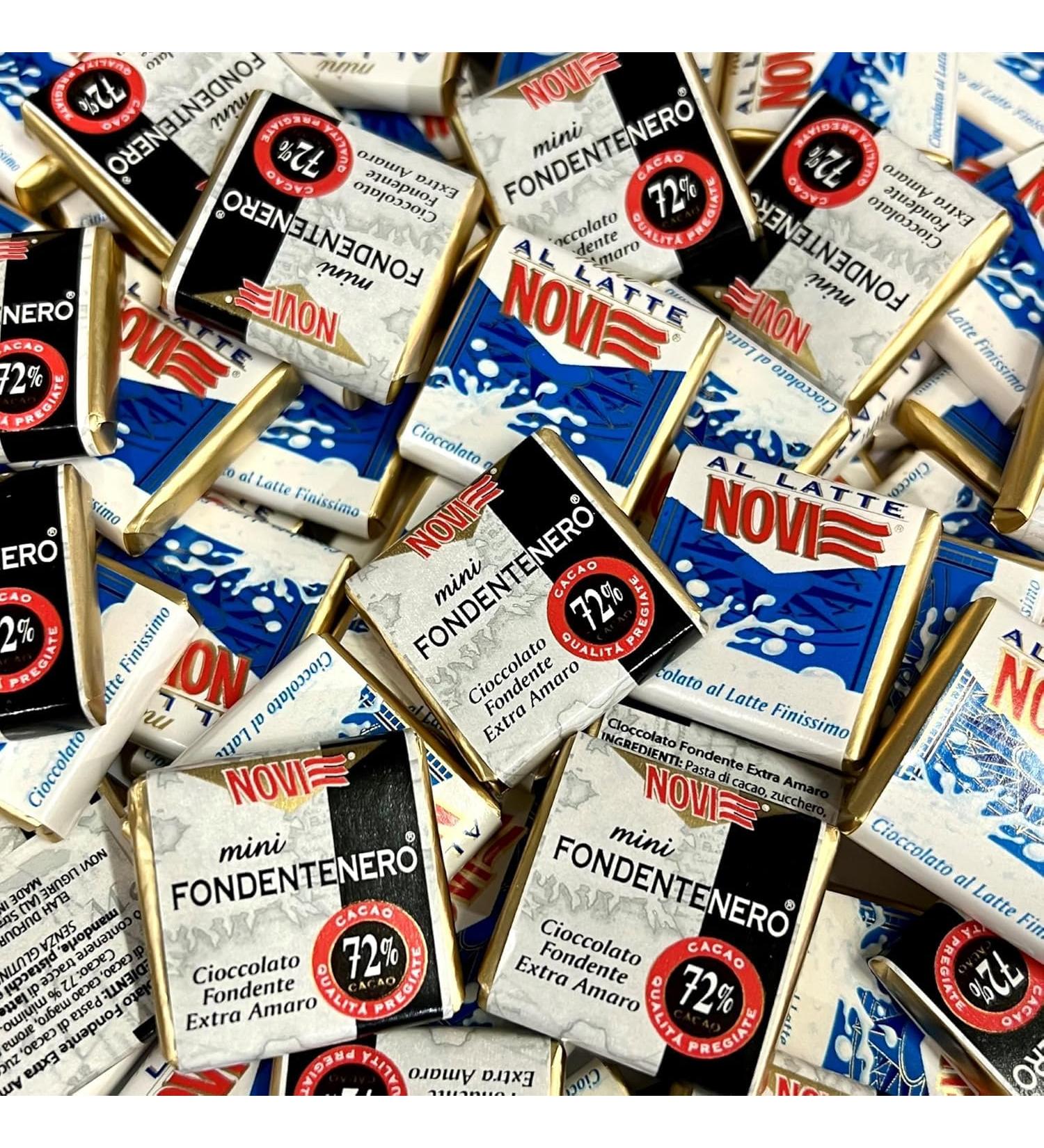 NOVI Mini tablets | Lot of 2 kg | Extra dark chocolate assortment 72%, lait | Without gluten