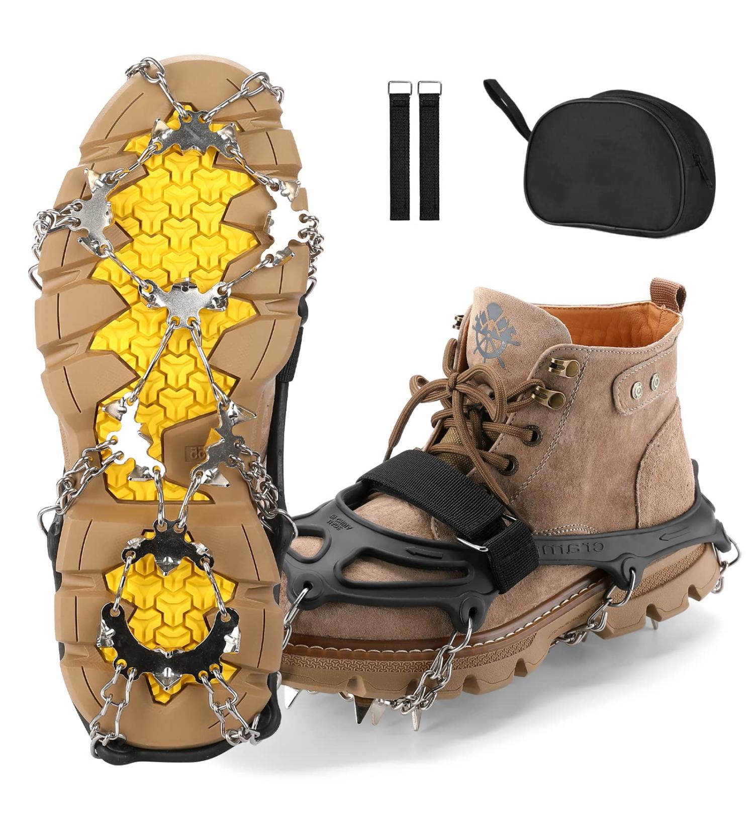 Qinkada 25 Stainless Steel Snow Traction Spikes for Boots - Anti-Slip Cleats for Hiking, Fishing, Climbing | Medium Size - Buy Online on GoSupps.com