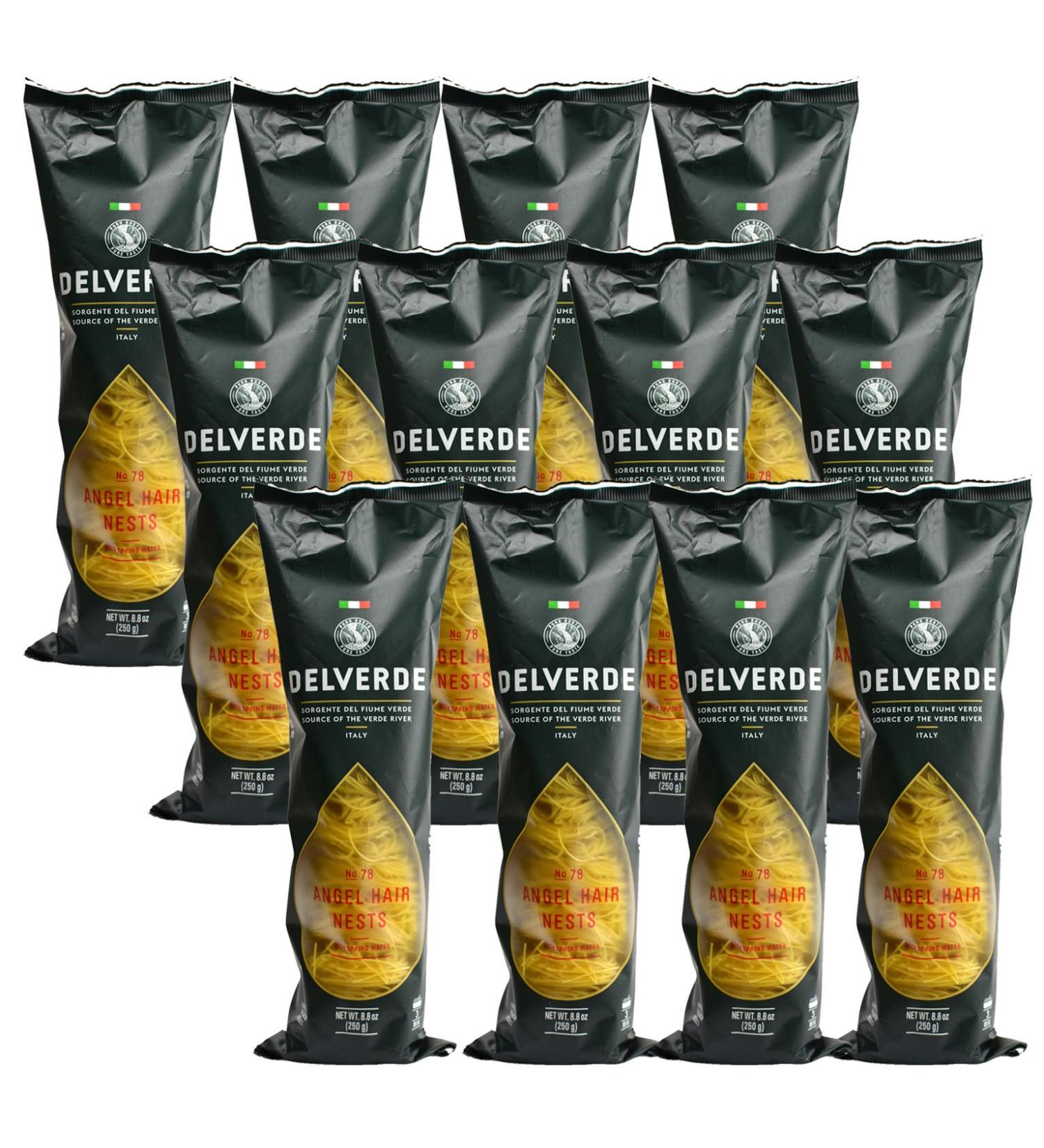 Delverde Artisan Made Angel Hair Nests with Spring Water Certified Kosher 8.8oz 12 pack