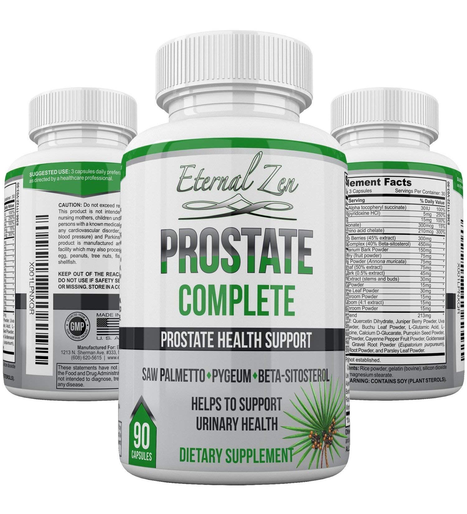 Eternal Zen Prostate Complete Herbal Health Support Supplements for Men Saw Palmetto Stinging Nettle Pygeum Beta-sitosterol Reishi Shiitake 90 Count Capsule - Buy Online on GoSupps.com