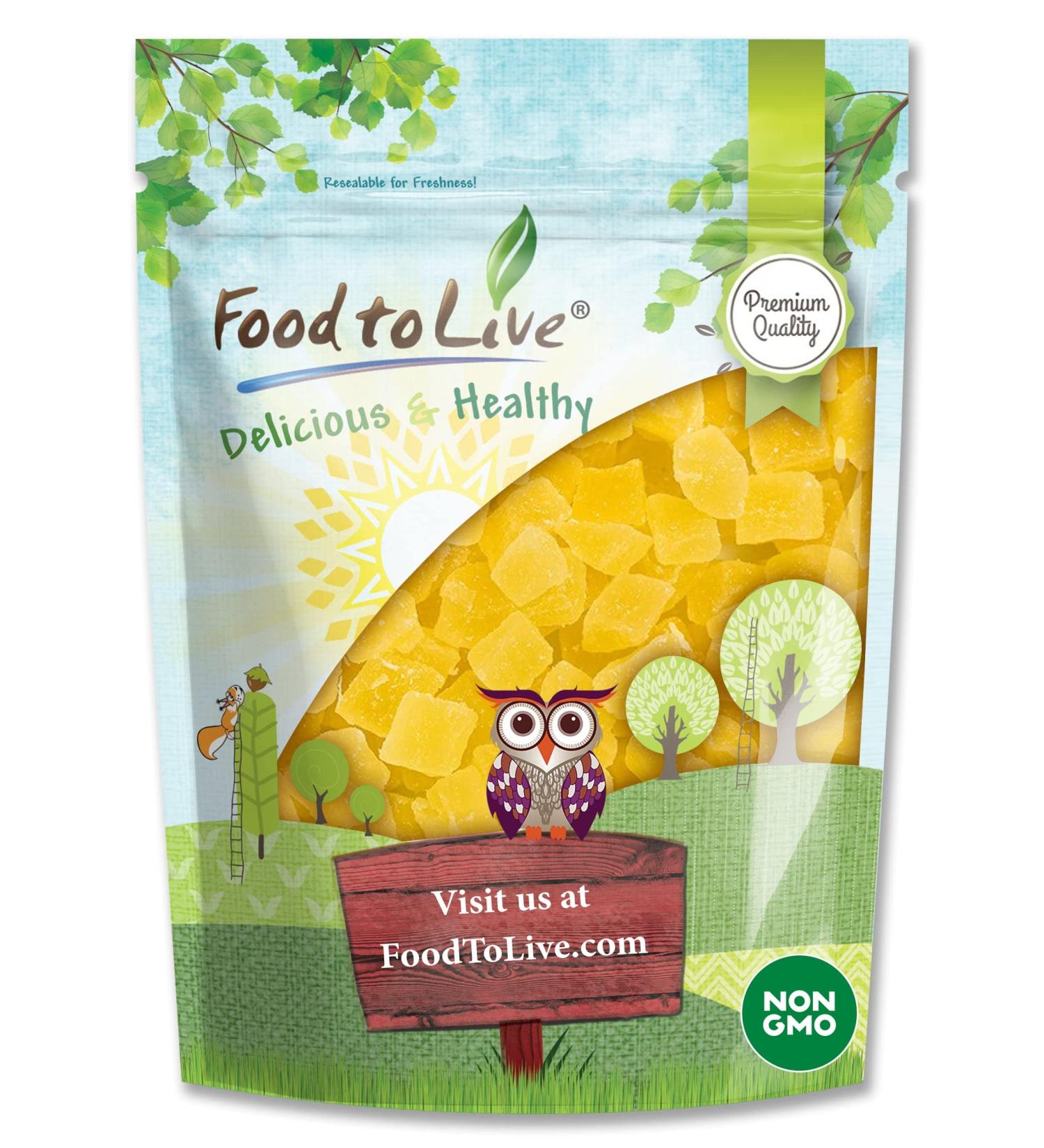 Dried Diced Pineapple 8oz - Raw Vegan, Sweetened, Unsulfured - Bulk for Culinary Use and Baking - Buy Online on GoSupps.com