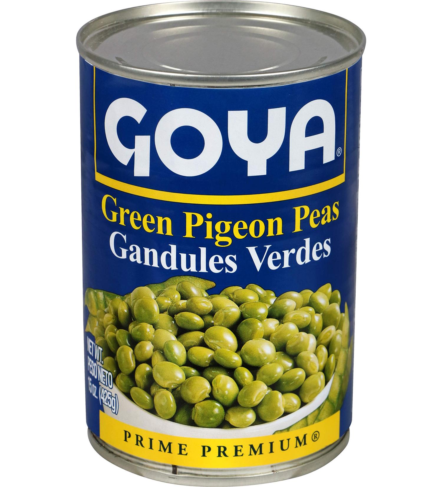 Goya Foods Green Pigeon Peas 15 Ounce Can - Authentic Caribbean Flavor - Buy Online on GoSupps.com