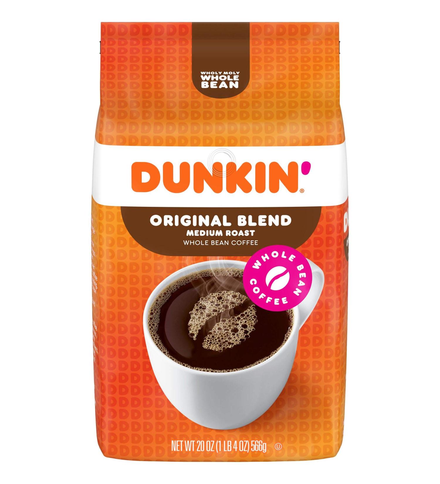 Dunkin' Original Blend Medium Roast Whole Bean Coffee - 20 oz - Premium Flavor - Buy Online on GoSupps.com
