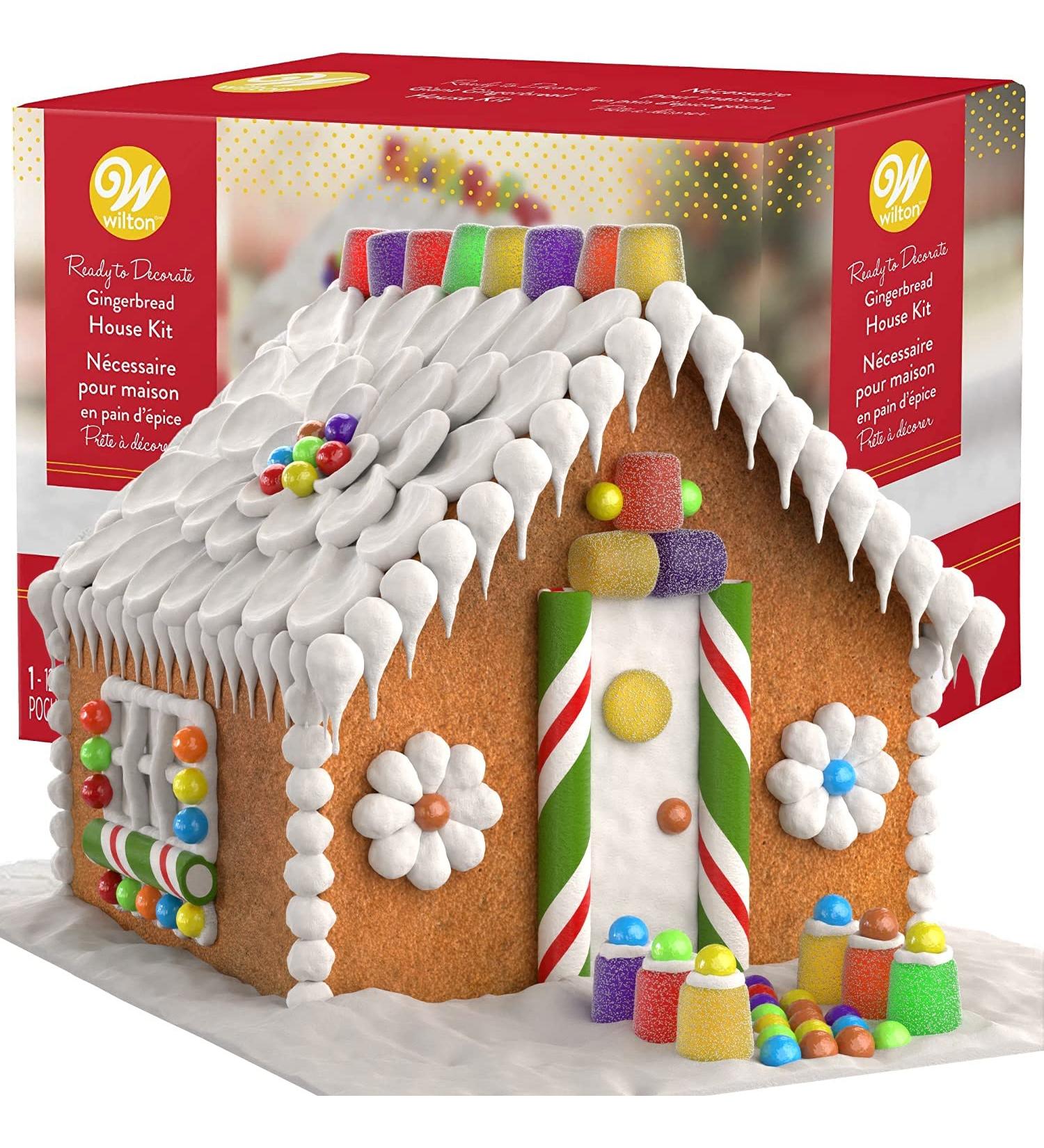BIG Pre-Baked & Pre-Assembled Gingerbread House Kit - Christmas Fun Activity with Cookies, Candies, Icing, and Candy Cups Included - Buy Online on GoSupps.com