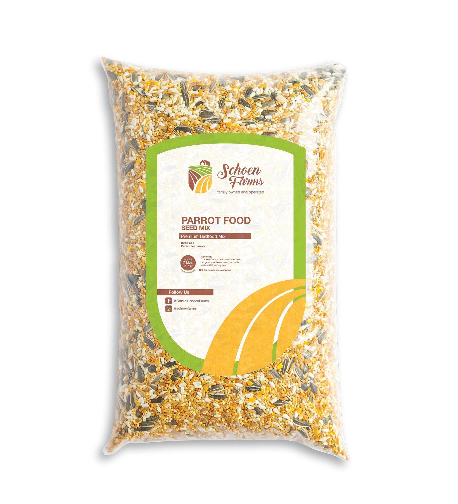 Schoen Farms Parrot Food Seed Mix (7 LBS) 3.18 kg (Pack of 1) - Buy Online on GoSupps.com