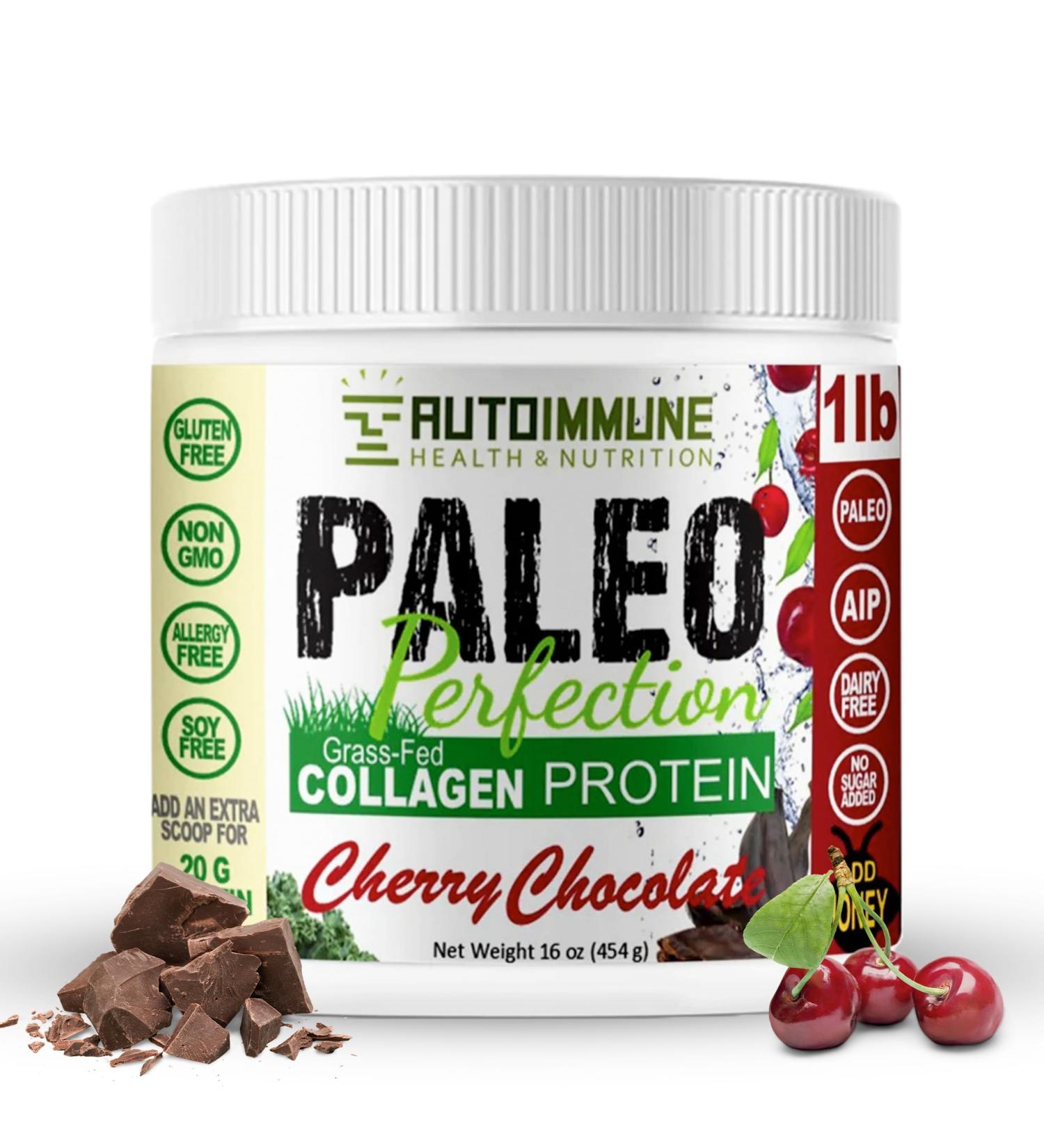 Paleo Perfection Double Chocolate Grass Fed Beef Collagen Protein Powder without Stevia - Paleo Keto SCD AIP Protein Powder w/ Apple Fiber Carrot Broccoli - 1lb Protein Powder & Superfood Blend - Buy Online on GoSupps.com