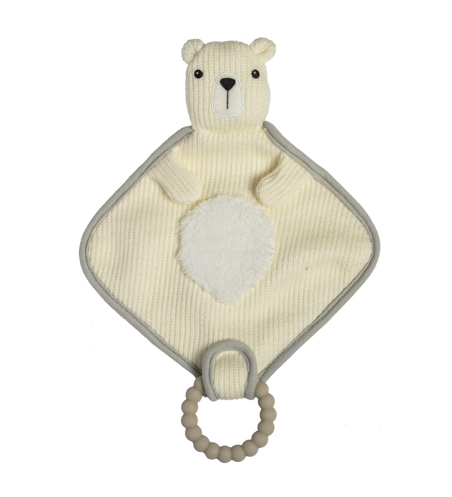 Mary Meyer Knitted Nursery Lovey with Silicone Teether - 10 Polar Bear - Buy Online on GoSupps.com