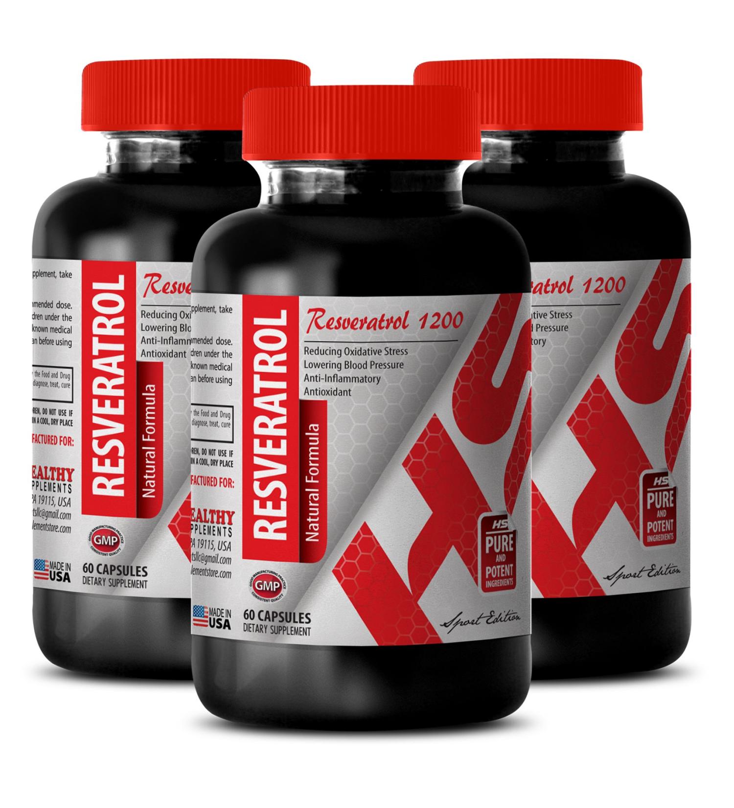 Trans-RESVERATROL Complex - resveratrol Supplement resveratrol Complex Organic resveratrol Supplement Daily resveratrol Capsules Pure resveratrol resveratrol for Brain Anti-Aging resveratrol 3B - Buy Online on GoSupps.com