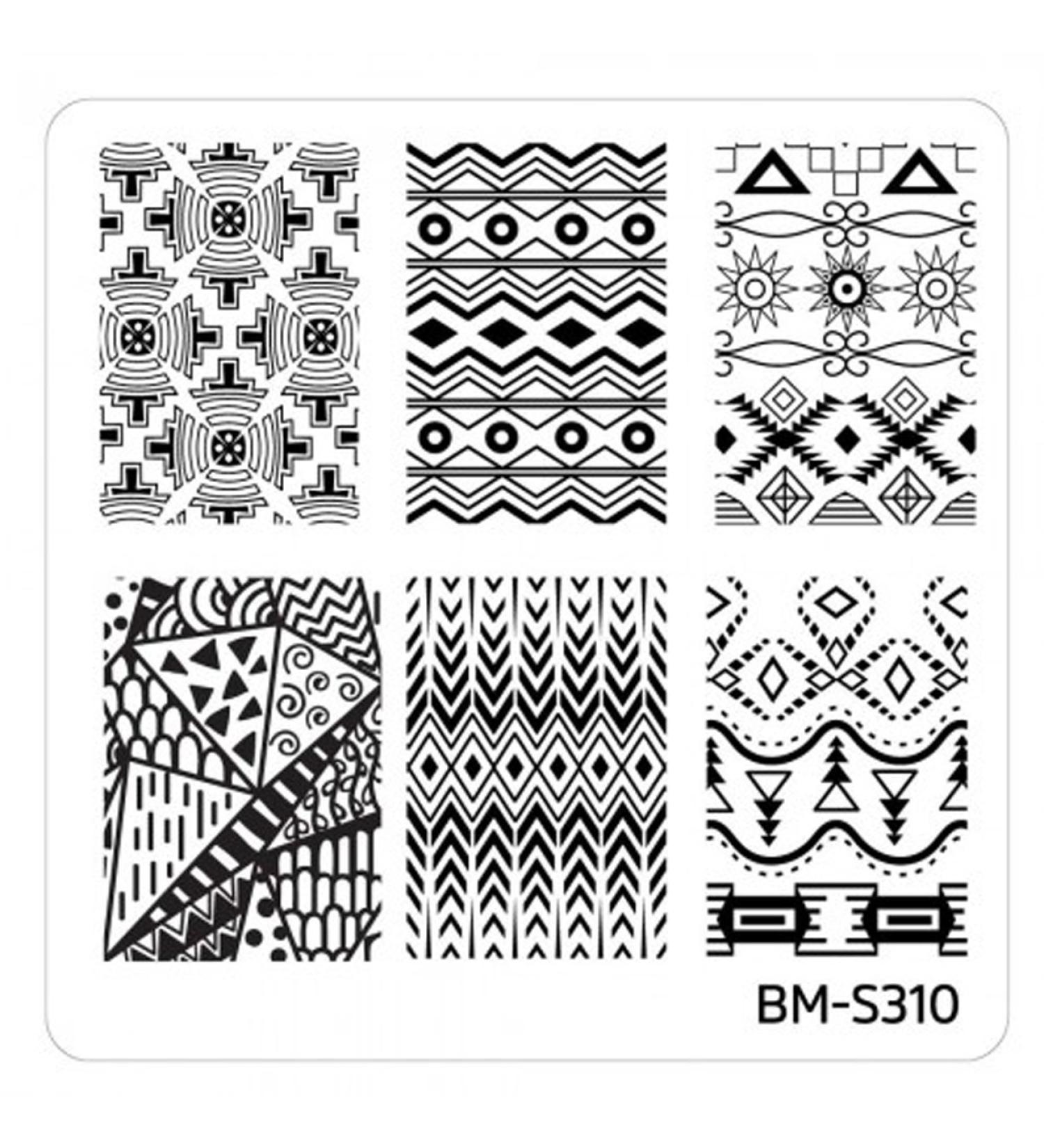 Stamping stencil plate BM S310 Bundlemonster ornament tribal nail art nail design