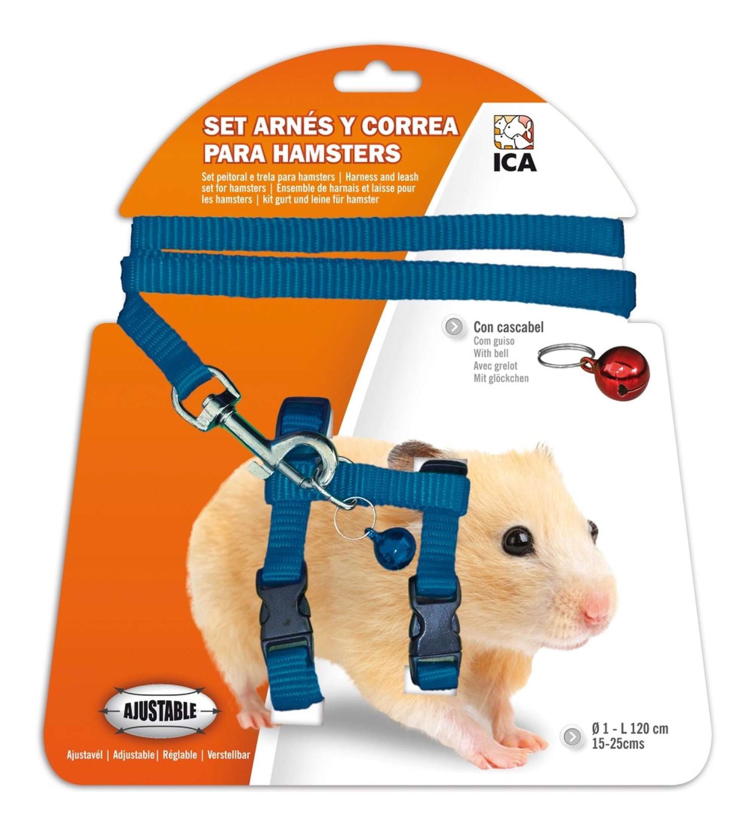 ICA DA977 Harness and Belt for Hamsters Blue