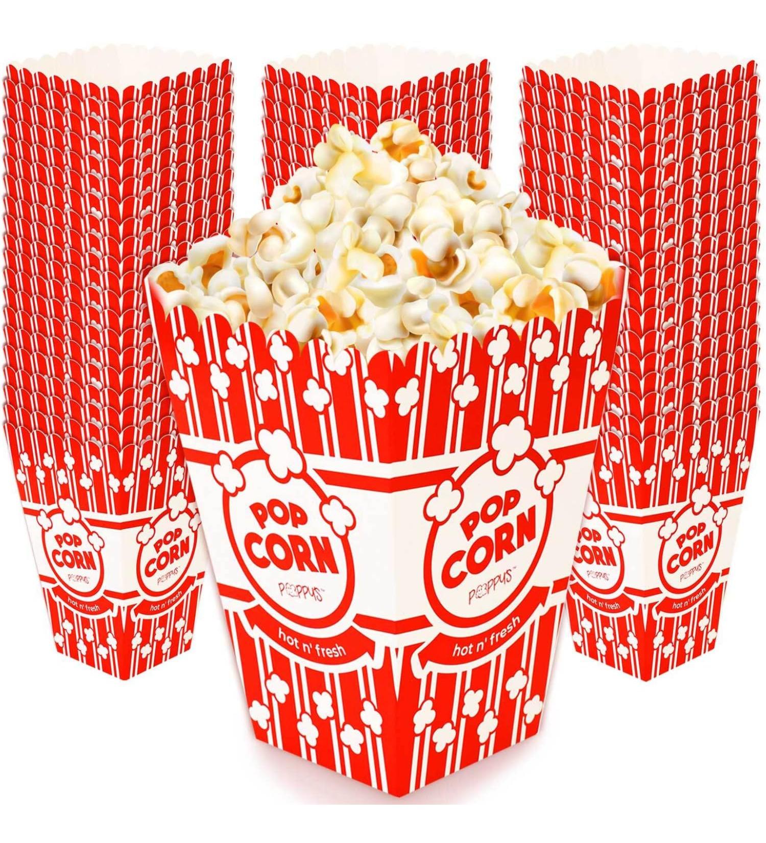 Poppy's Large Popcorn Boxes 100 Pack 46 Oz Concession-Grade Popcorn Buckets Popcorn Machine Accessories for Popcorn Bars Movie Nights Concessions - Buy Online on GoSupps.com