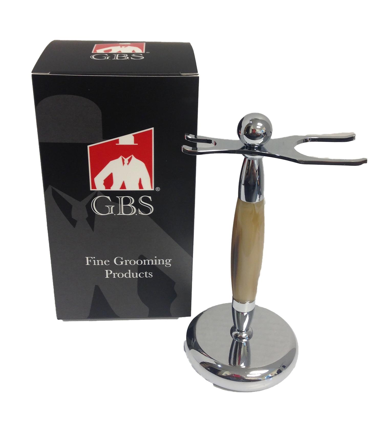G.B.S Chrome Dual Stand for Shaving Brush & Razor | Premium Accent Holder for Grooming Essentials - Buy Online on GoSupps.com