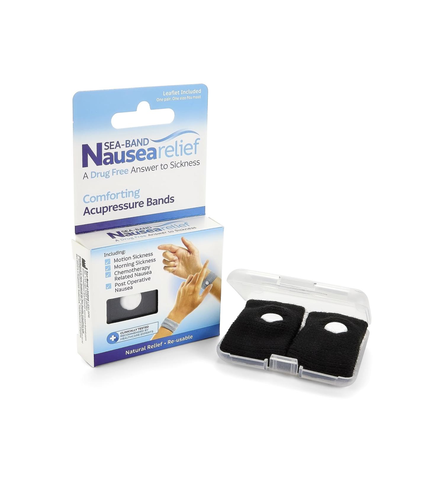 Sea-Band Acupressure Wristband for Motion Sickness Relief - Adult (Black) 1 Pair - Buy Online on GoSupps.com