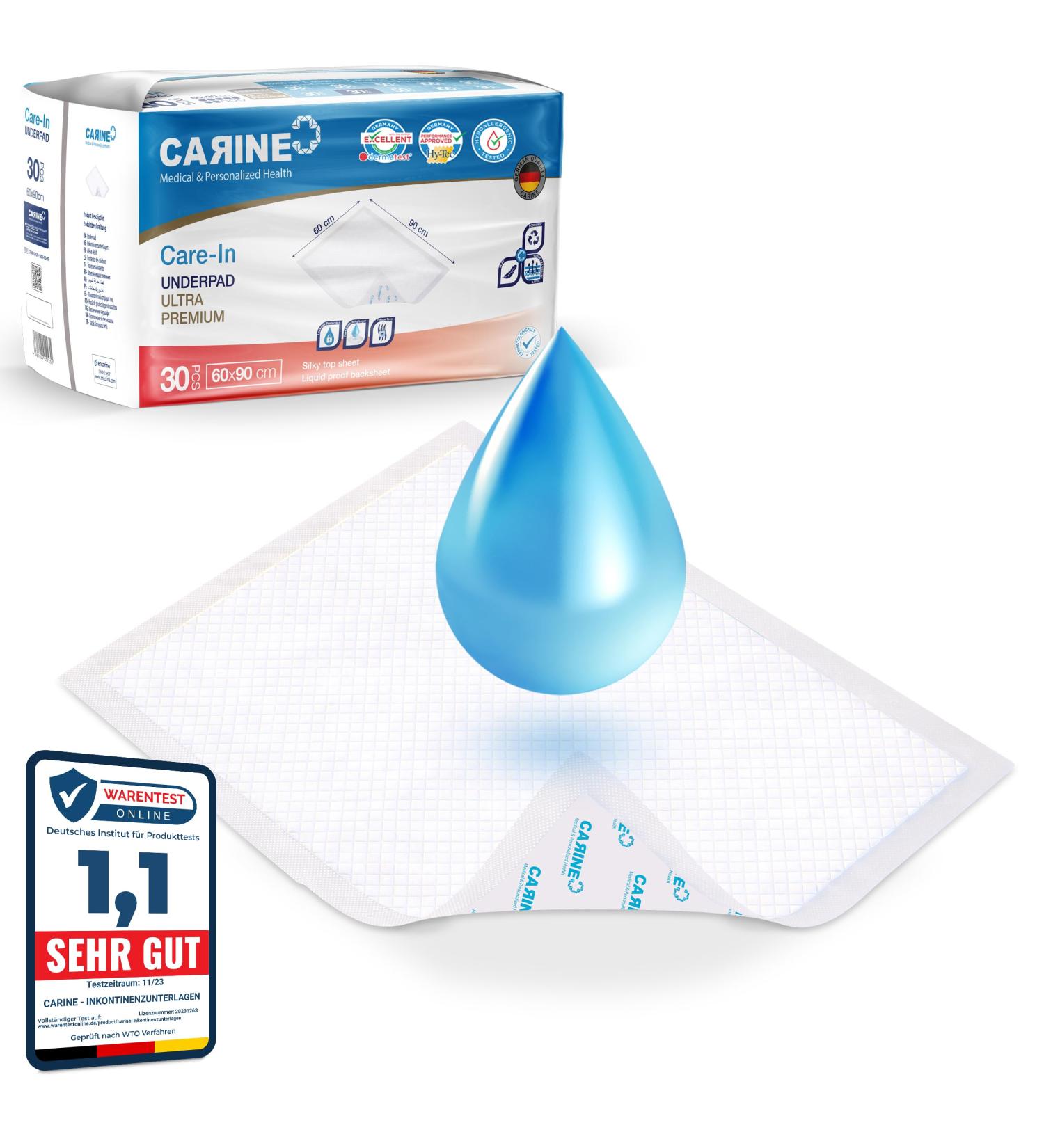 Premium Waterproof Incontinence Bed Pads - 30 Pack (60x90cm 1400ml) | Absorbent Medical Disposable Documents for Ultimate Protection - Buy Online on GoSupps.com