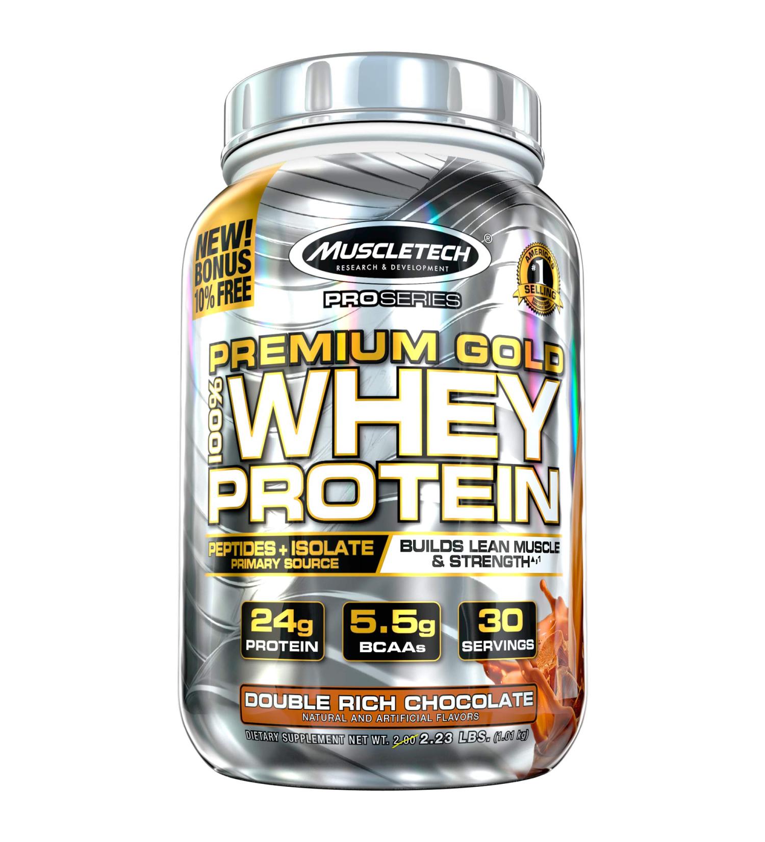 Muscletech ProSeries Gold Whey Protein Double Rich Chocolate - 2.23 lb (1.01 kg) | High-Quality Protein Supplement - Buy Online on GoSupps.com