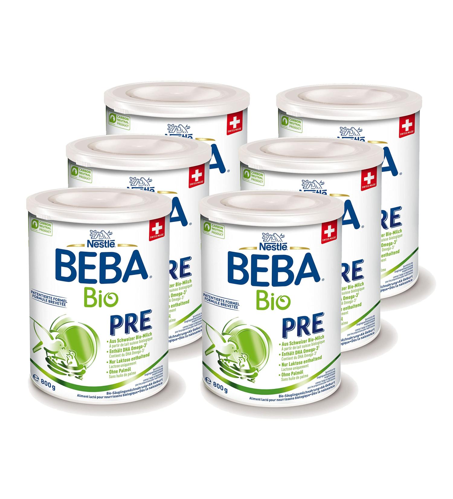 BEBA PRE Organic Infant Milk Infant Formula from Birth (6 x 800g) 4800.0 grams