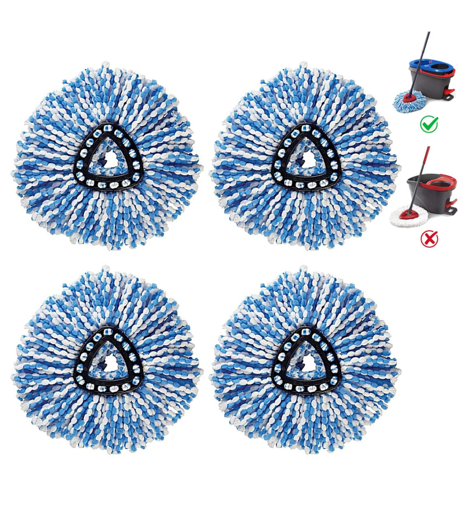 4 Pack Mop Head for EasyWring Spin Mop Refill - New Version Replacement - Buy Online on GoSupps.com