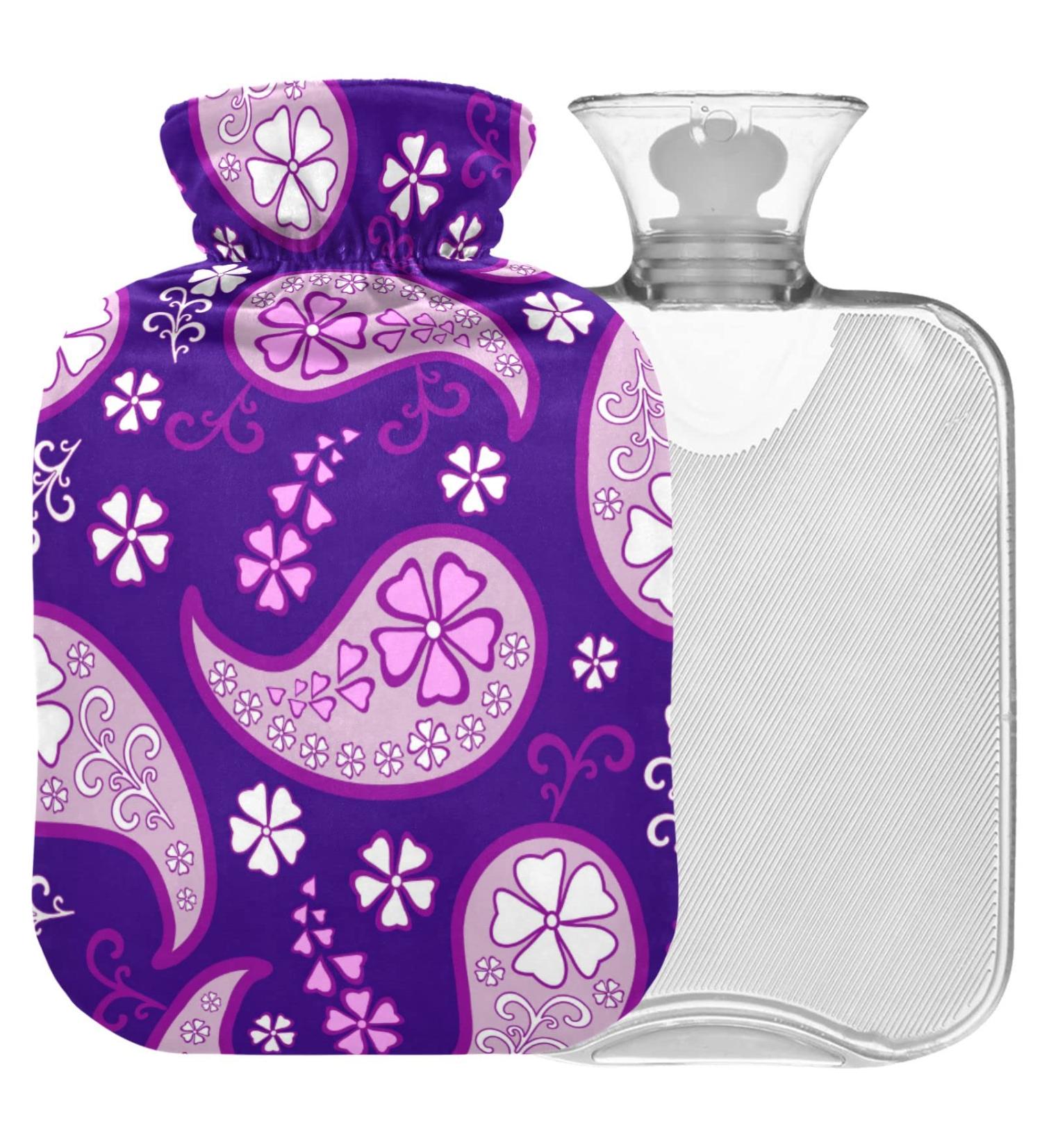 Buy Naanle Paisley Hot Water Bottle | 1L Transparent Heat Bottle for Back Pain Relief Neck Warmth & Cold Therapy - International Shipping Available - Buy Online on GoSupps.com