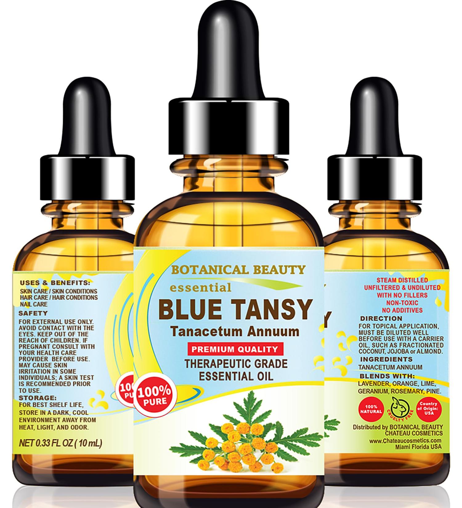 Botanical Beauty Blue Tansy Essential Oil Tanacetum Annuum 100% Pure Therapeutic Grade for Irritated Skin Acne Dried and Damaged Skin Aromatherapy. 0.33 Fl.oz.- 10 ml - Buy Online on GoSupps.com