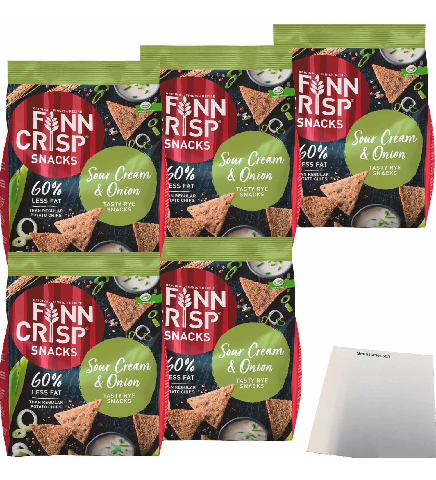 Finn Crisp Snacks Sour Cream & Onion Six P pites VPE (package of 5 x 150 g) + usy Block - Buy Online on GoSupps.com