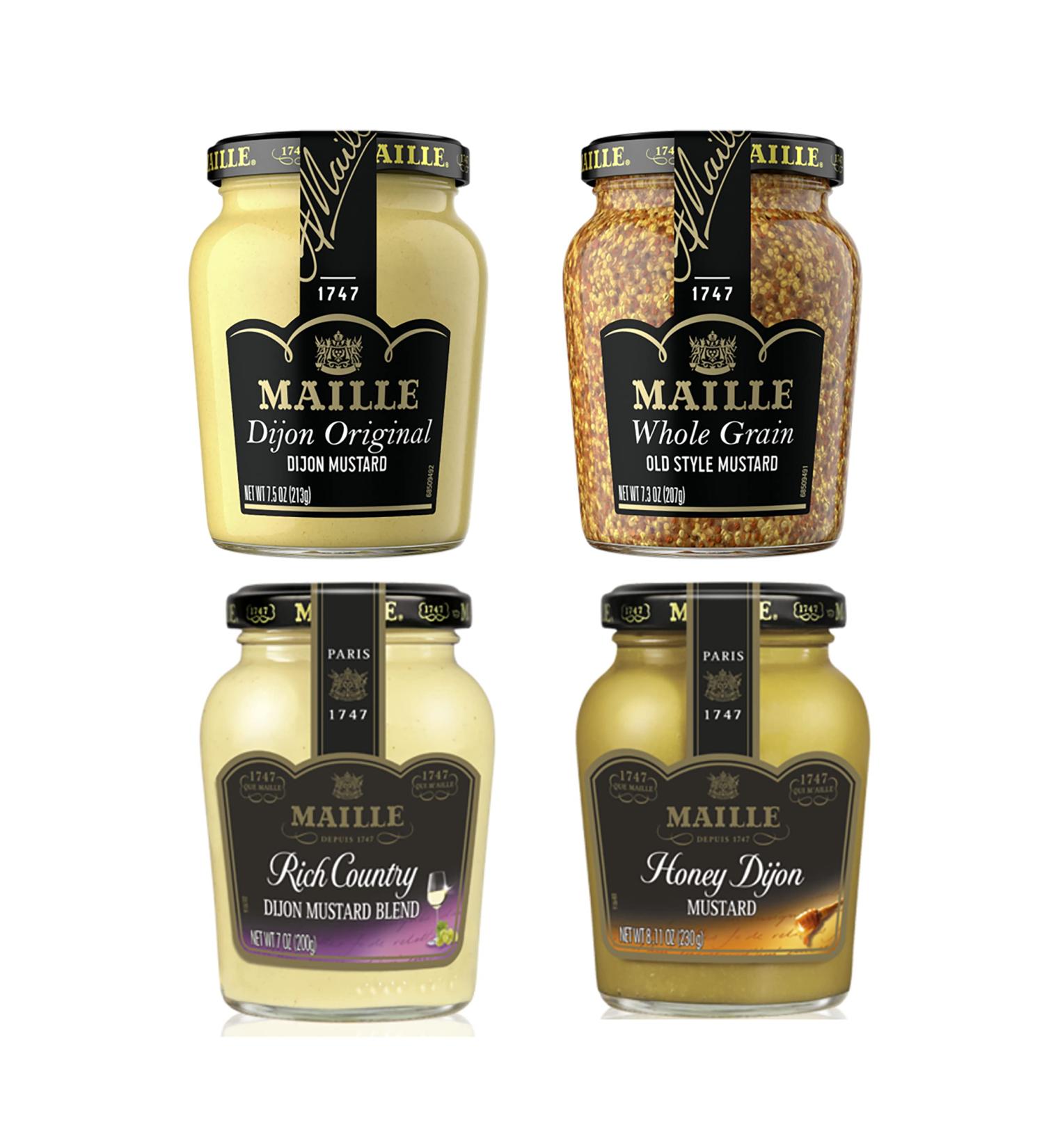 Maille Mustard Variety Pack - 7 Oz, 4 Count | Premium Mustard Selection - Buy Online on GoSupps.com
