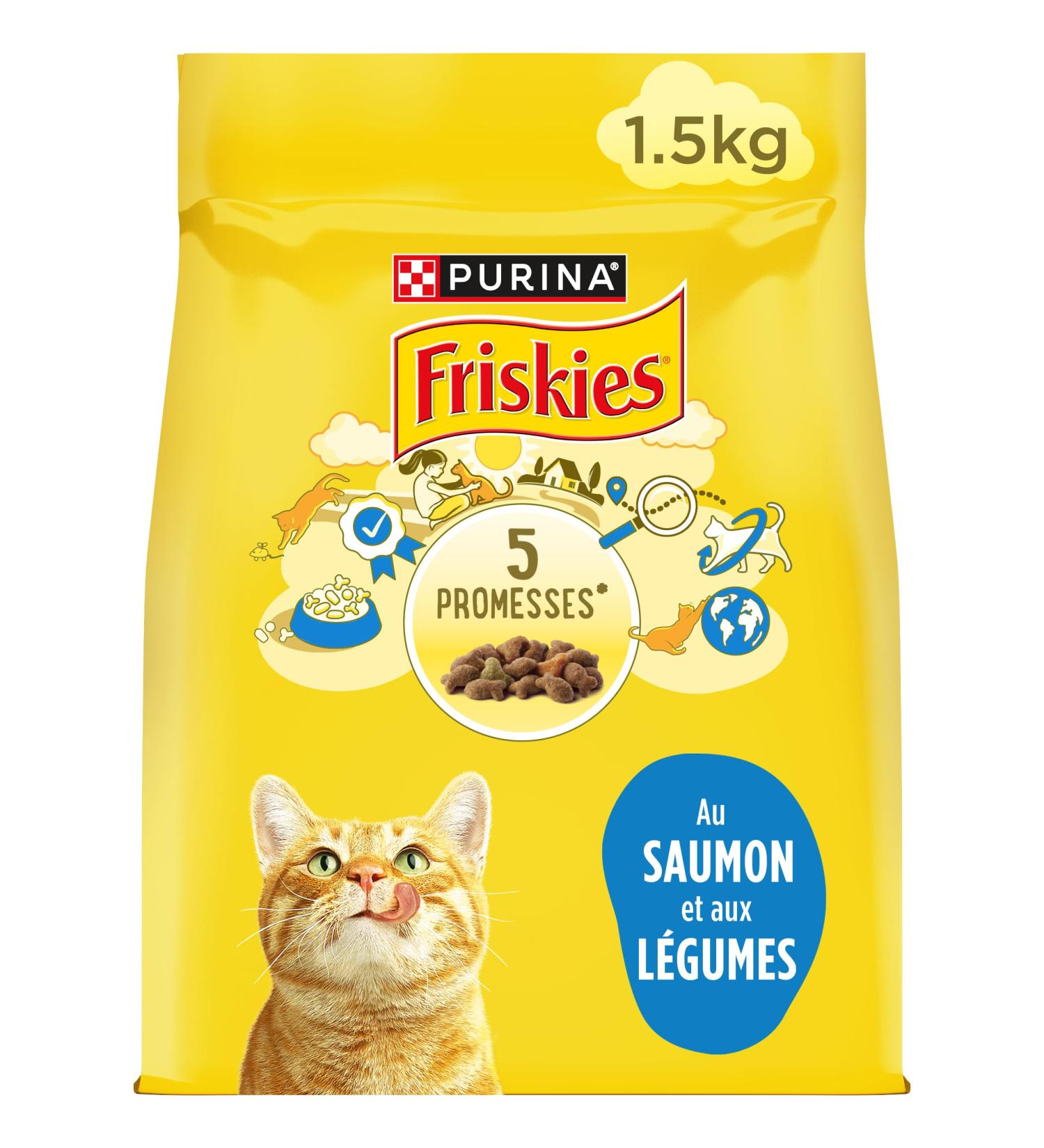 FRISKIES With Salmon and Vegetables - 1.5 kg - Dry Food for Adult Cats - Buy Online on GoSupps.com