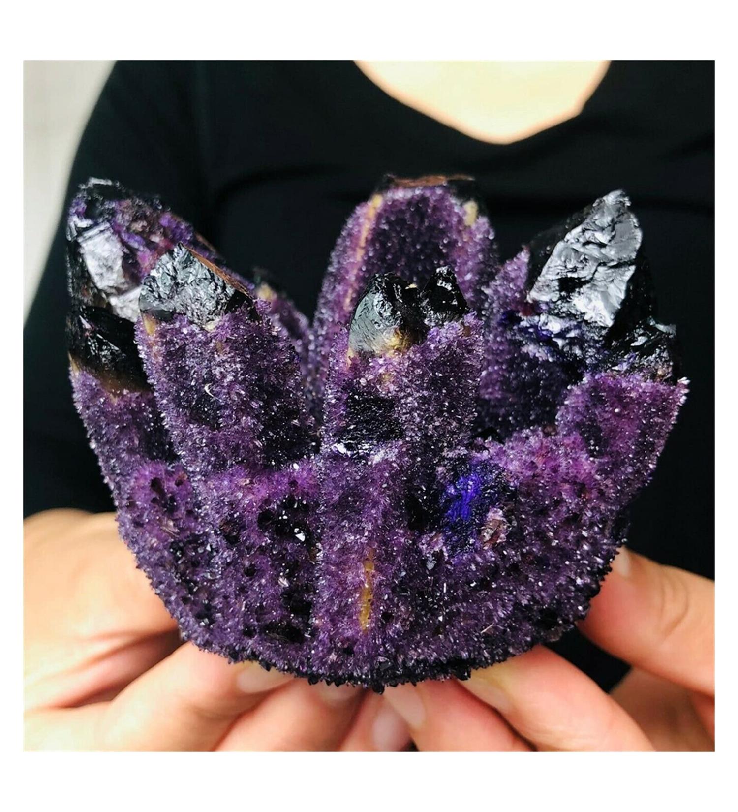 Natural Crystal Rough 1pcs Natural Purple Ghost Phantom Quartz Crystal Cluster Crystal Specimen Minerals 600-800g - Buy Online on GoSupps.com
