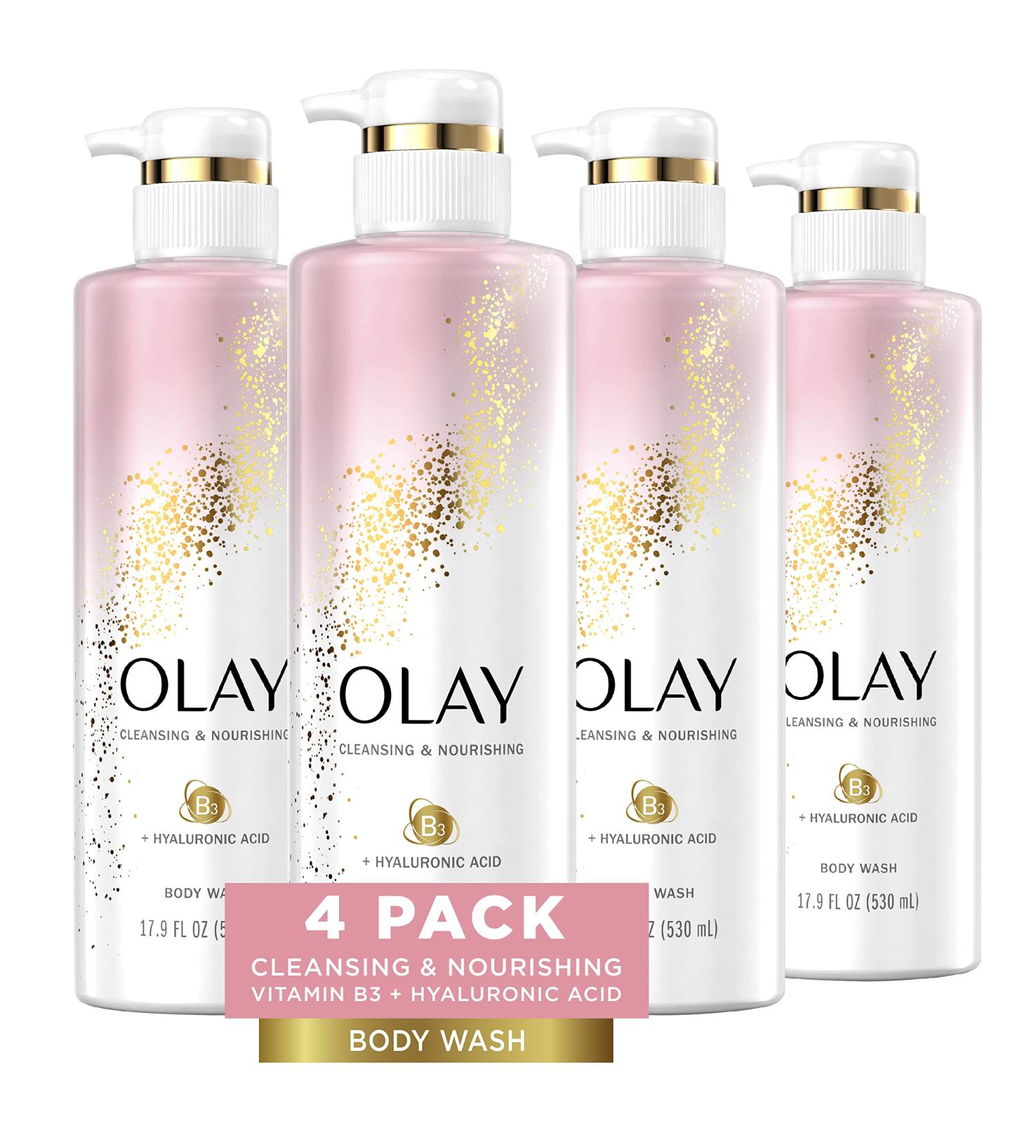 Olay Body Wash with Hyaluronic Acid & Vitamin B3 - Cleansing & Nourishing | 17.9 Fl Oz (Pack of 4) - Buy Online on GoSupps.com