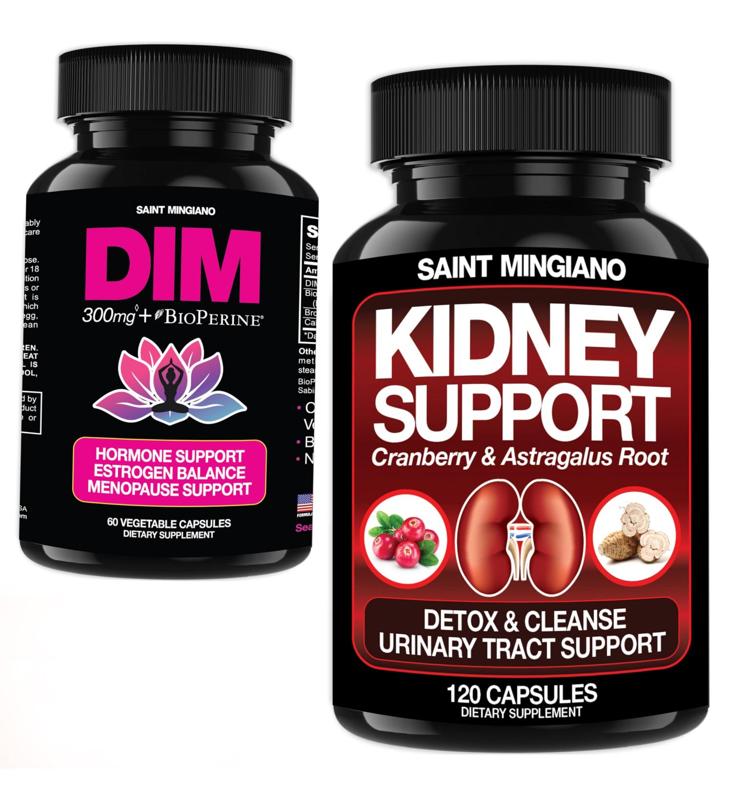 Saint Mingiano Kidney Support Cleanse Detox & Repair - with - DIM Supplement 300 mg - Buy Online on GoSupps.com