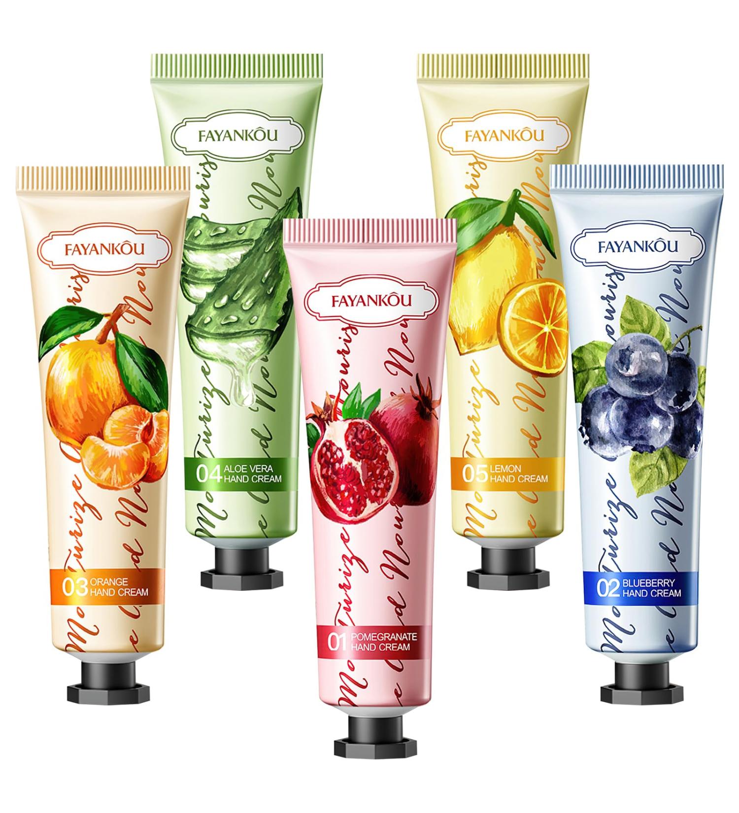 Hand Cream Moisturizing Hand Cream Gifts for Family and Friends 5 Kinds of Fruit Scents Easy to Carry Mini Anti-drying Moisturizing Hand Cream 150g - Buy Online on GoSupps.com