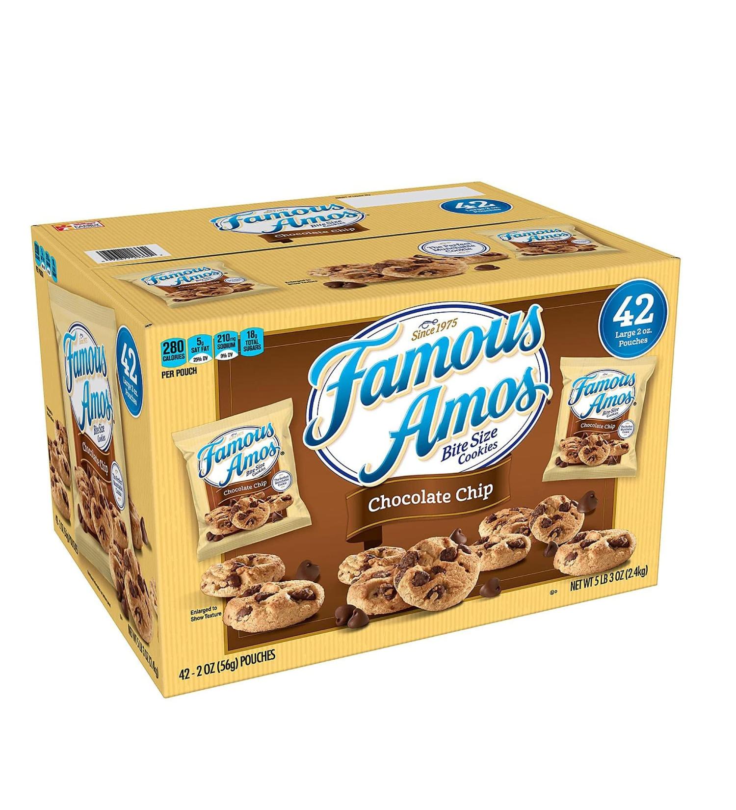 Famous Amos Chocolate Chip Cookies (2 Oz, 42 Ct.) Wholesale, Cheap, Discount, Bulk (1 - Pack)