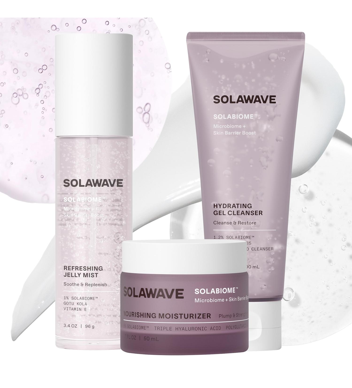 Microbiome + Skin Barrier Boosting Bundle (Cleanser Jelly Mist & Moisturizer) with Hyaluronic Acid Probiotics Solabiome Pro Vitamin B5 Gota Kula Vitamin E Antioxidants - Buy Online on GoSupps.com