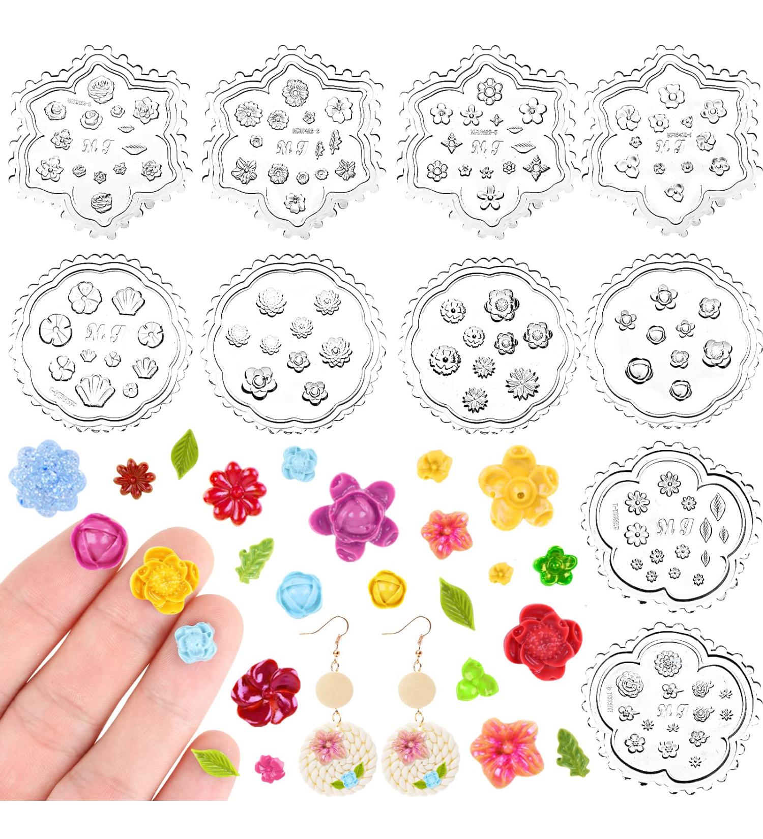 10 Pcs Flower & Leaf Polymer Clay Cutters & Silicone Molds - Ideal for Jewelry Making & DIY Crafts - Buy Online on GoSupps.com