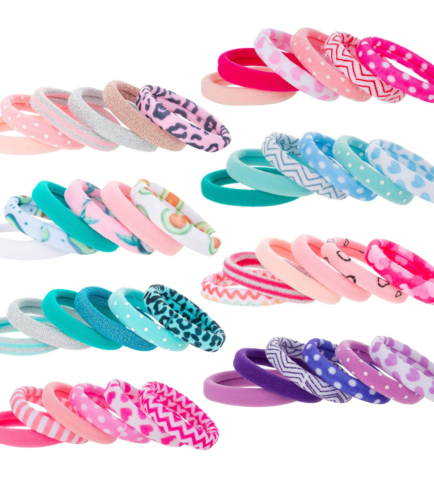 48PCS Colorful Large Thick Hair Ties Set - Fun Mini Seamless Elastic Ponytail Holders for Women, Girls & Kids - Buy Online on GoSupps.com
