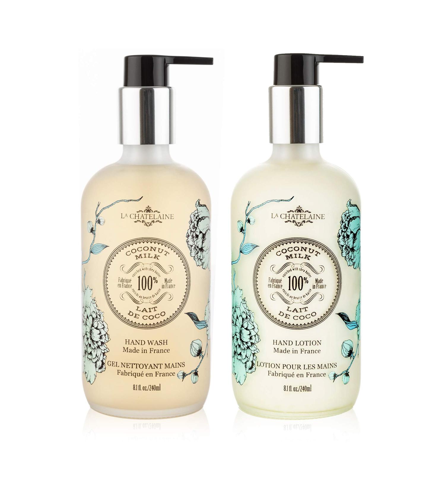 La Chatelaine Coconut Milk Hand Wash & Lotion Set | Nourishing Shea Butter Formula | Sulfate-Free | Natural & Organic | Made in France | 2 x 8.1 oz - Buy Online on GoSupps.com