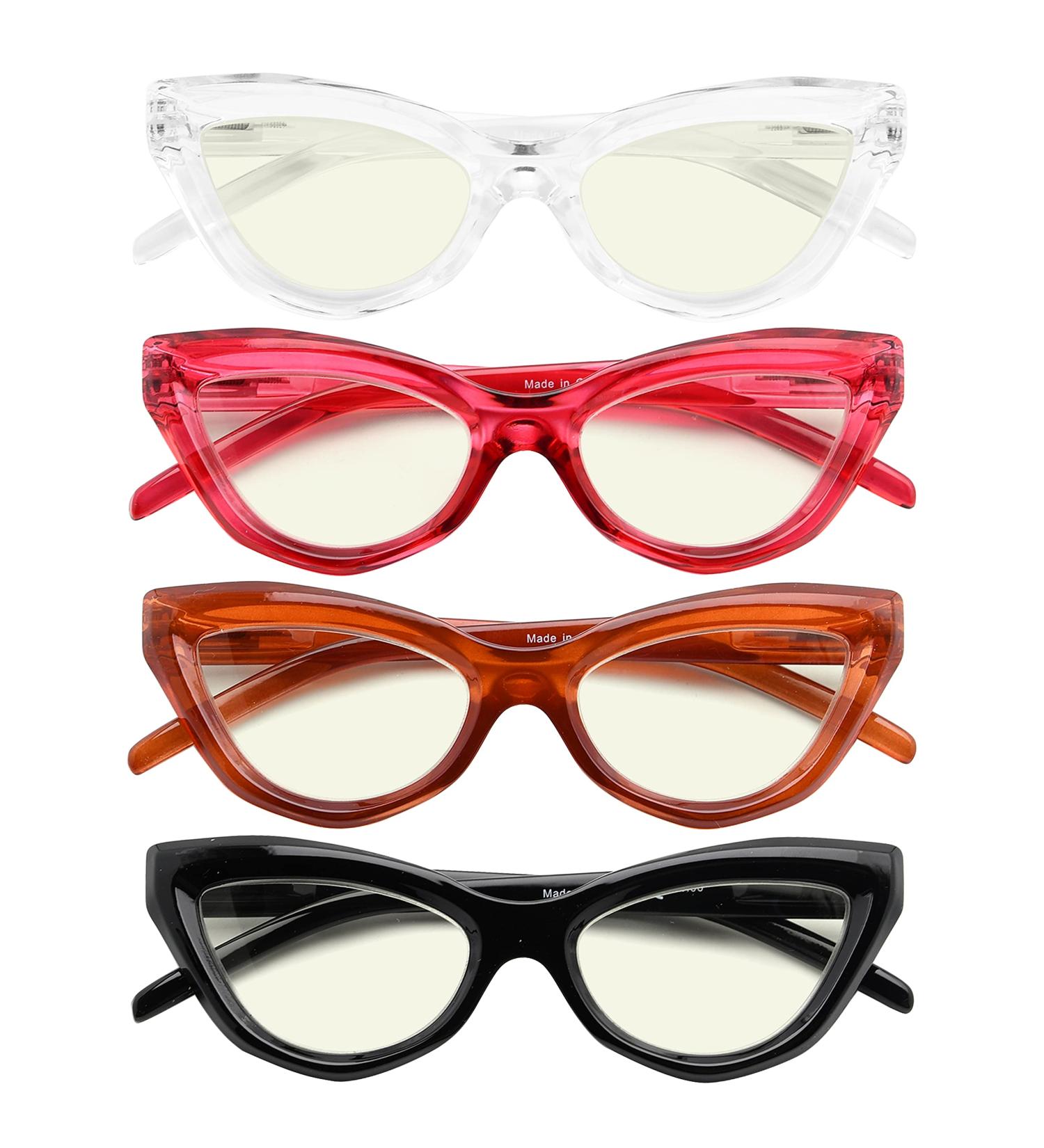 Eyekepper 4-Pack Cat-Eye Reading Glasses +1.75 - Blue Light Blocking Computer Glasses for Women - Buy Online on GoSupps.com