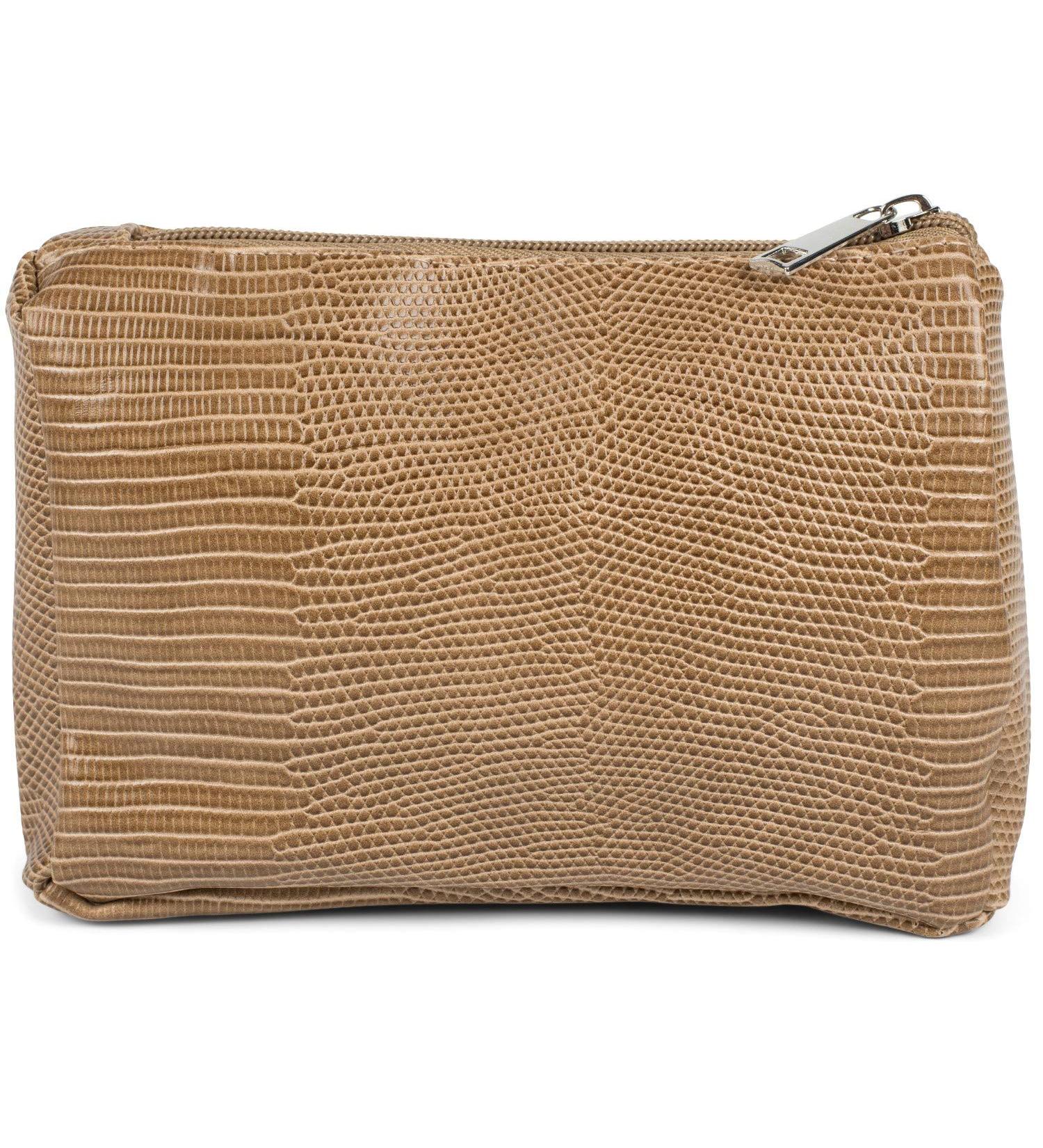 styleBREAKER Women's Brown Crocodile Look Beauty Bag | Cosmetic & Makeup Organizer - Product 02013018 - Buy Online on GoSupps.com