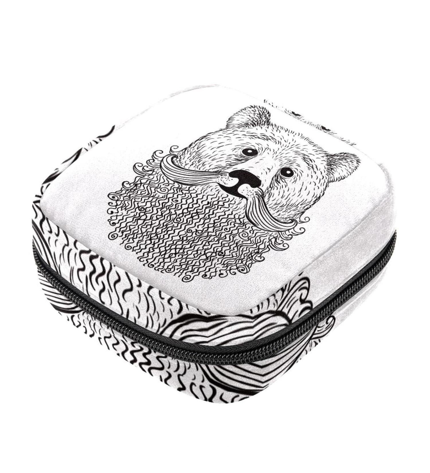 Sanitary Napkin & Menstrual Cup Storage Bag | Feminine Period Pads Holder for Girls & Women - Bear Design | Multicolored - Buy Online on GoSupps.com