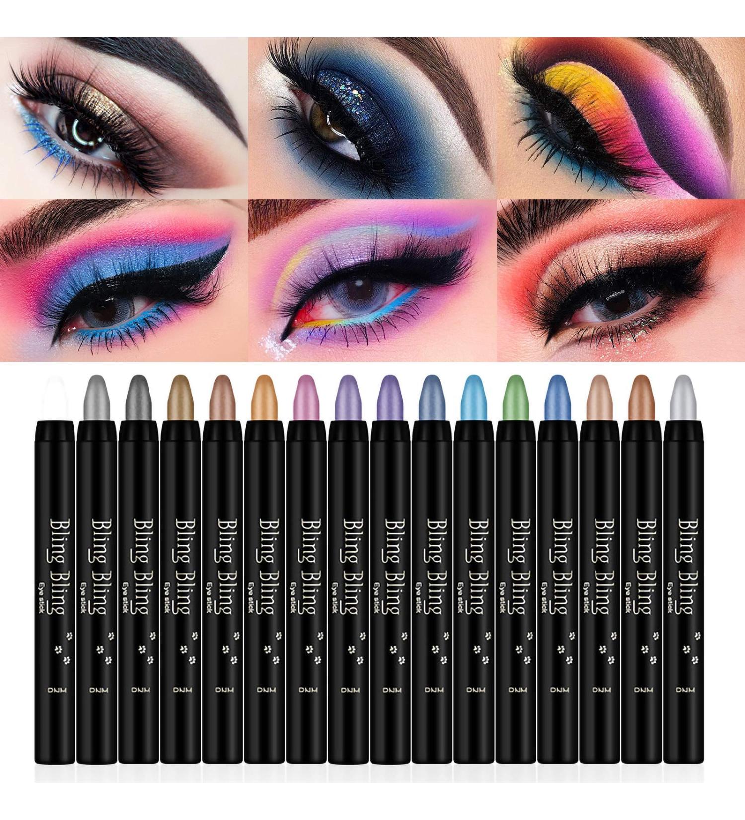 LOKFAR 16 PCS Glitter Eyeshadow Stick Set - Waterproof & Hypoallergenic Eye Makeup Crayons - Buy Online on GoSupps.com