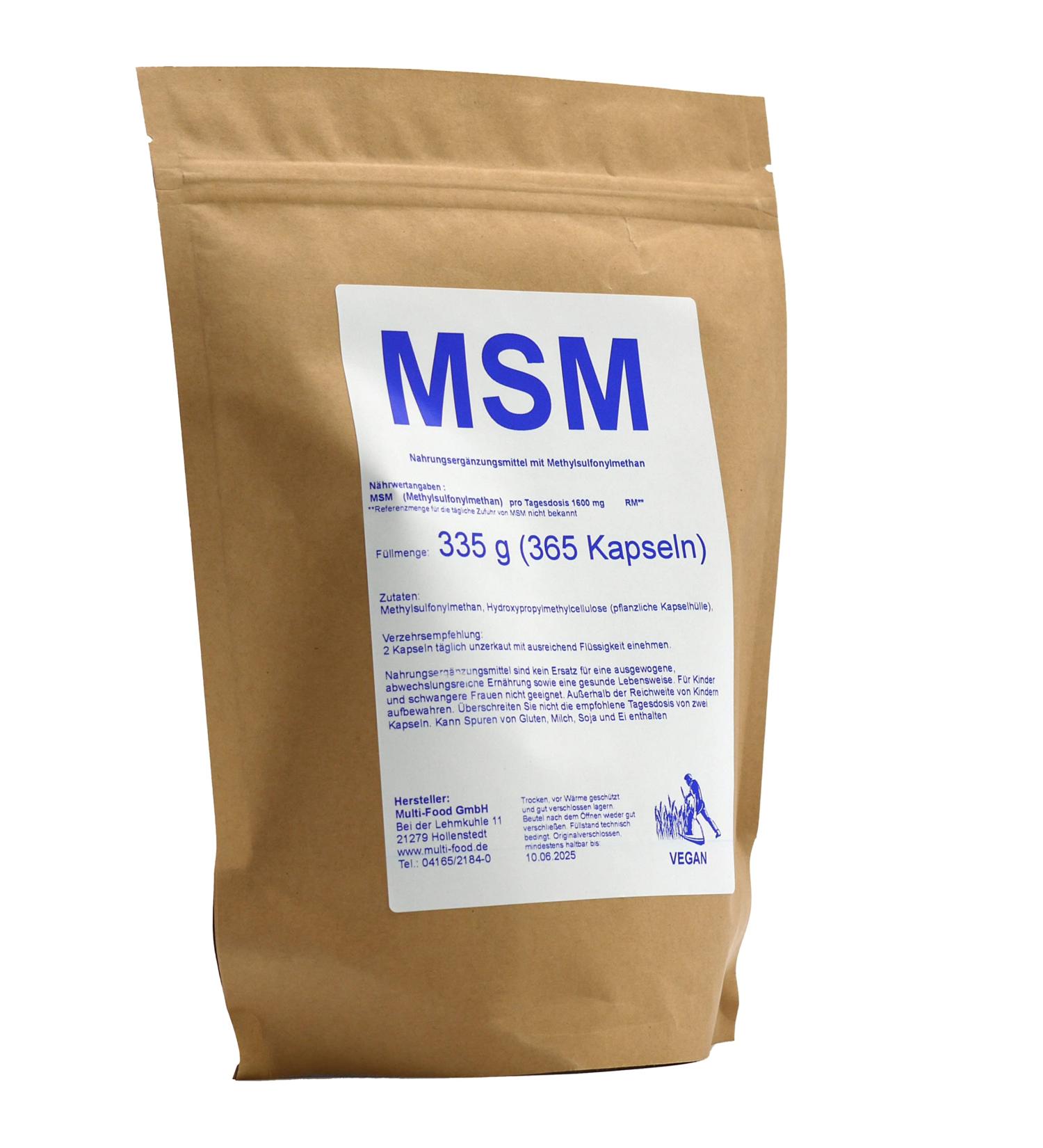 MSM capsules highly dosed (365 pieces)