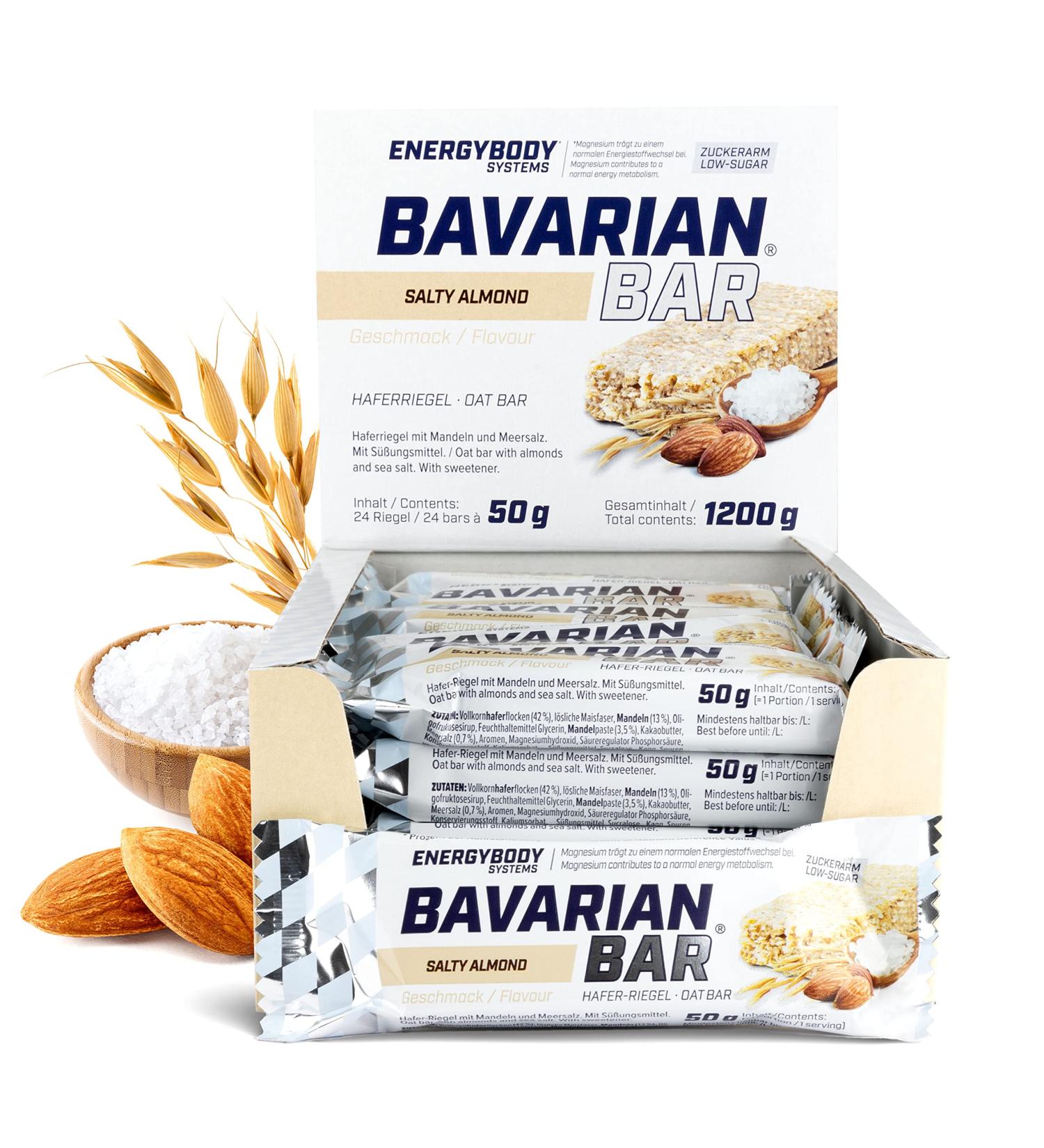 Energybody Bavarian Bar Salty Almond - 24x50g | Energy-Boosting Cereal Bar for Endurance & Strength Sports | Chocolate-Free Carbohydrate Snack - Buy Online on GoSupps.com