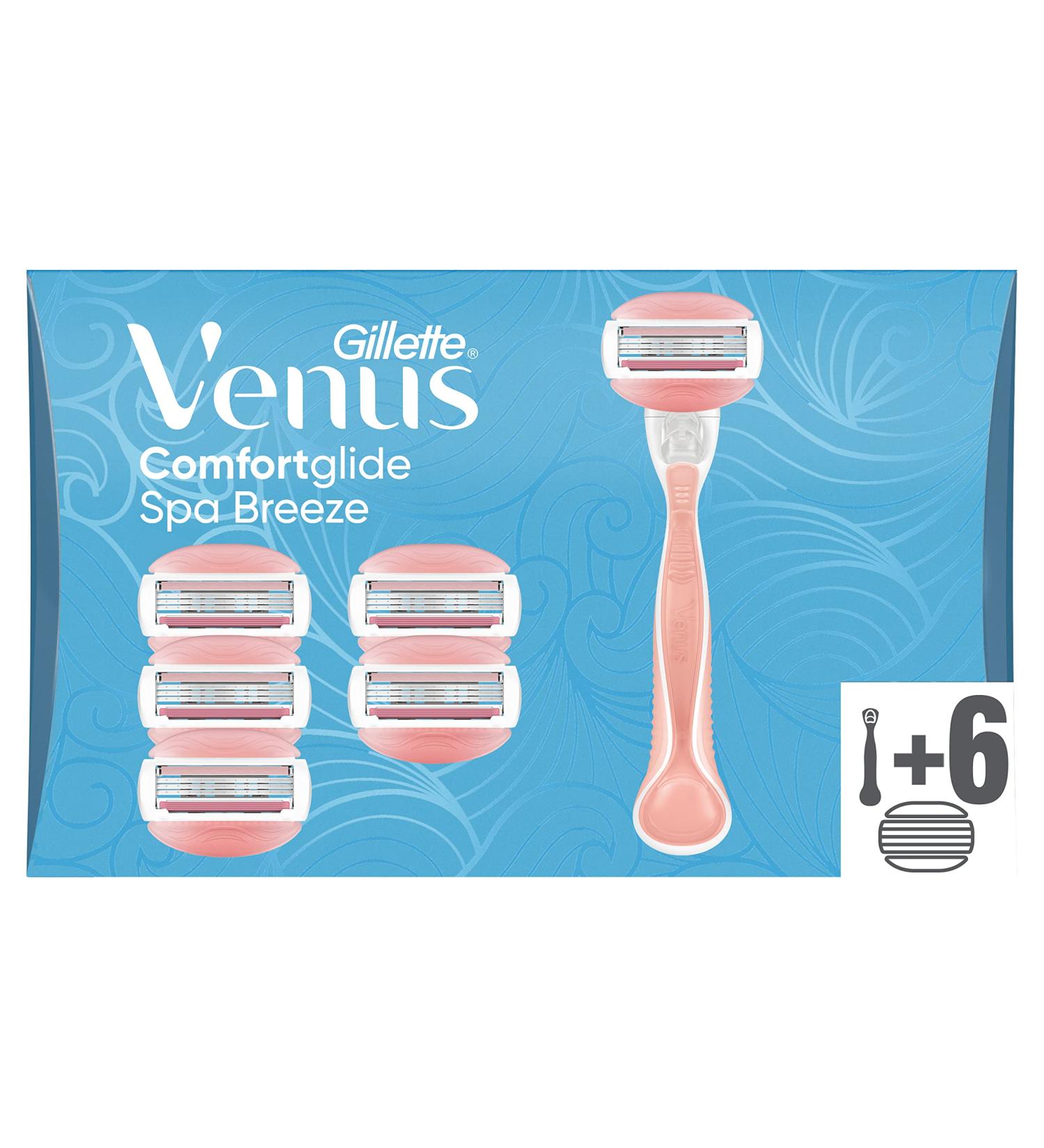 Buy Gillette Venus Comfortglide Spa Breeze Women's Razor + 6 Blades - Smooth Shaving for All Skin Types | International Shipping Available - Buy Online on GoSupps.com