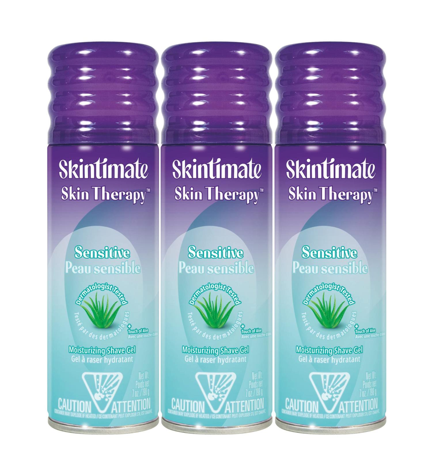 Skintimate Sensitive Moisturizing Shave Gel for Women - 3 Pack with Vitamin E, Aloe & Olive Butter - 7 oz - Buy Online on GoSupps.com