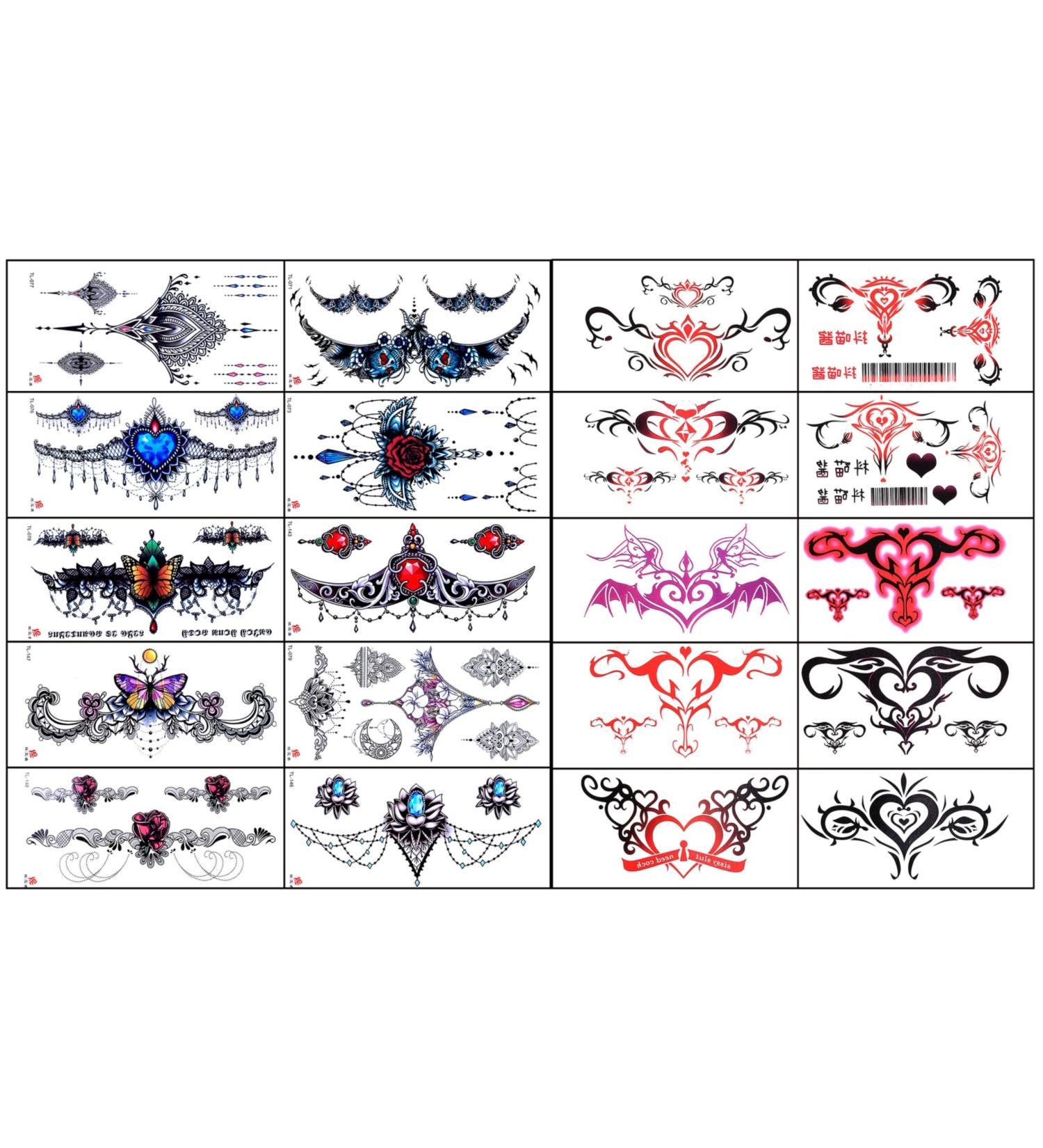 Qullue Sexy Flowers Temporary Tattoo Stickers for Girls, Women, Adults - 20 Sheets, Long-lasting and Realistic Fake Tattoos - Buy Online on GoSupps.com