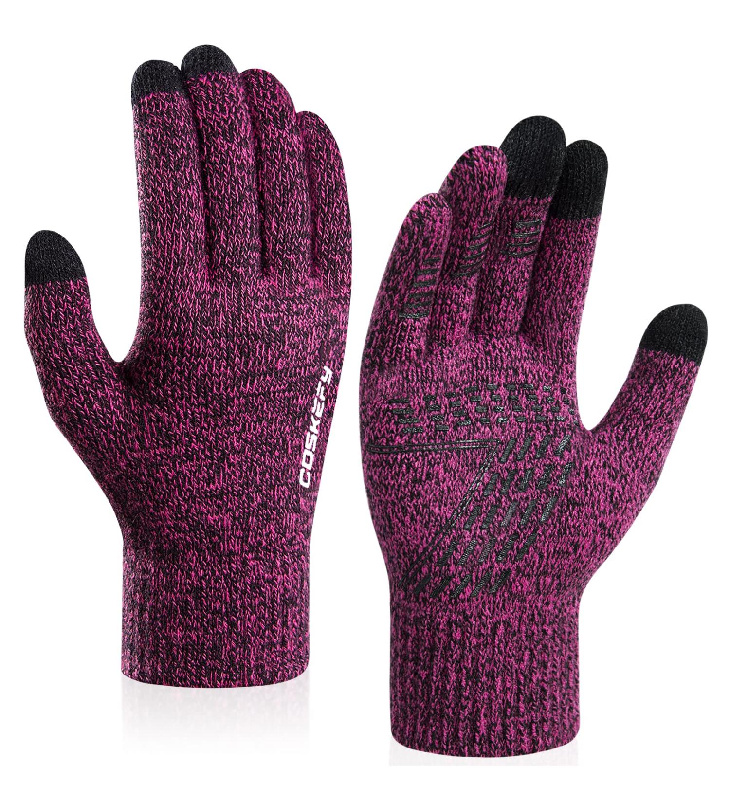 Buy Coskefy Knitted Touchscreen Gloves for Men & Women - Warm Comfortable Winter Running Cycling & Camping Gloves in Yellow | Perfect Birthday Gift - Buy Online on GoSupps.com