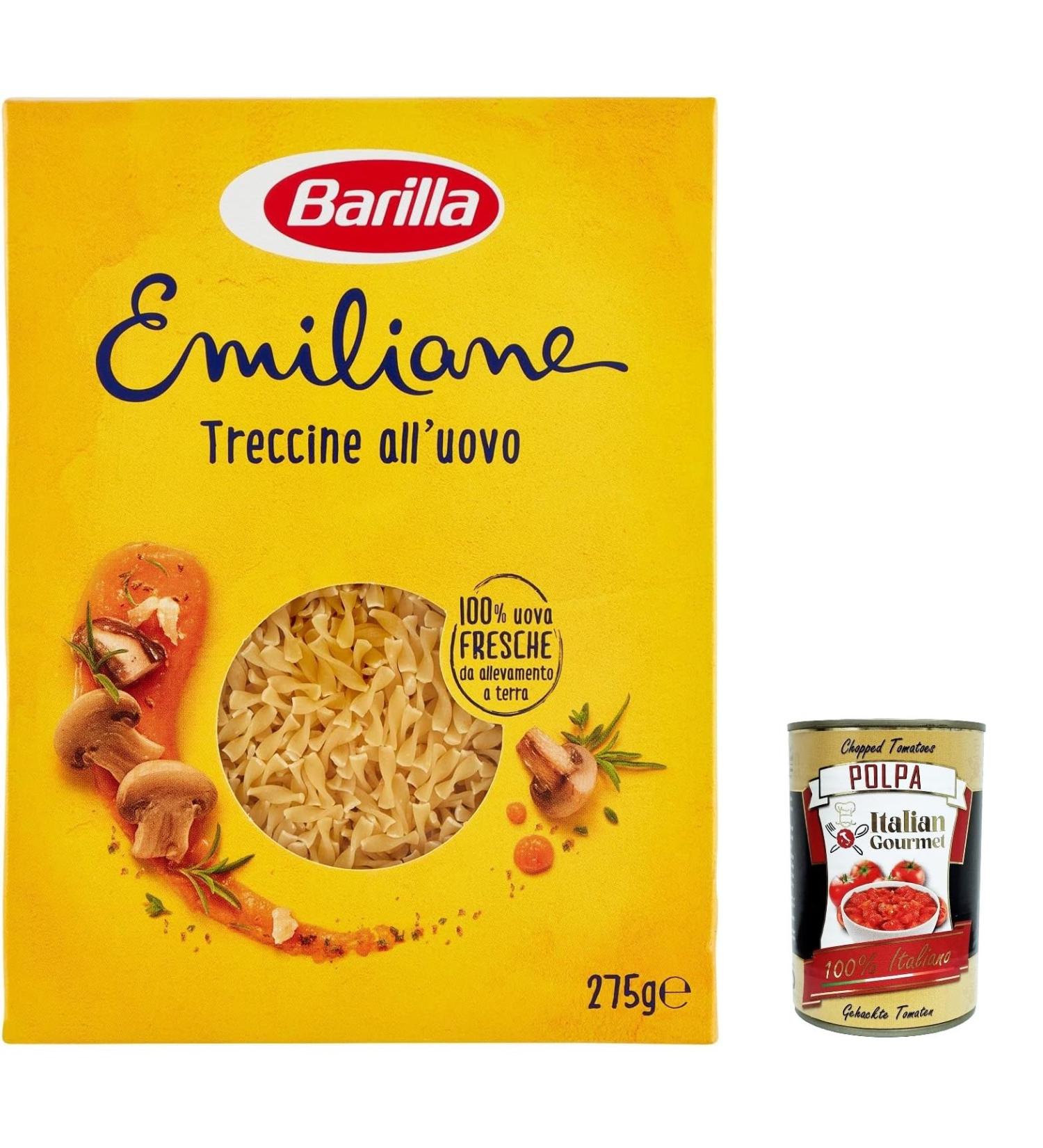  Italian Gourmet E.R. Barilla Egg Pasta Le Emiliane Taglierini Egg Pasta 275g + Italian Polpa Gourmet 400g Pack of 20 - Buy Online on GoSupps.com