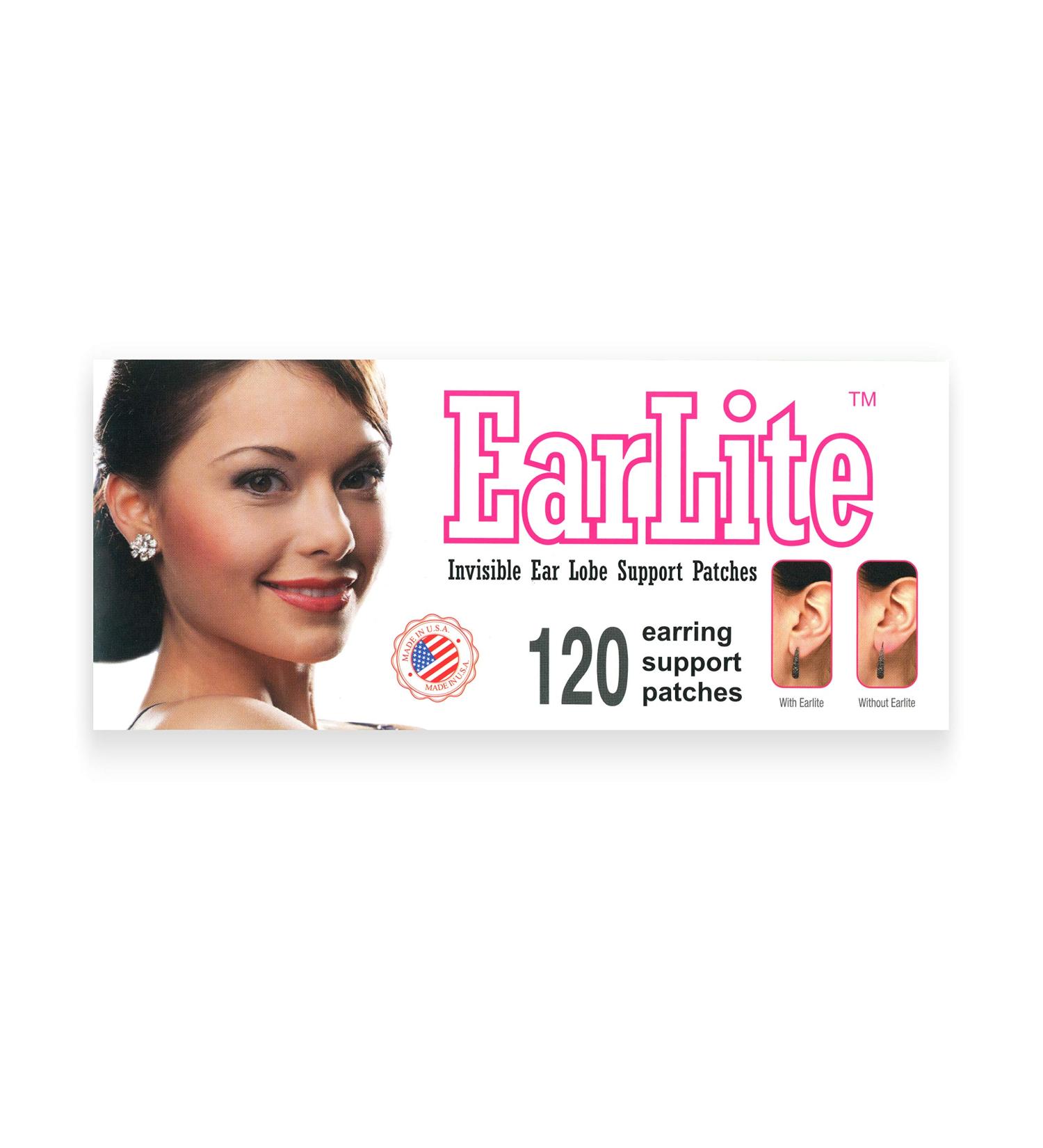 Shop EarLite 120 Invisible Earring Support Patches - Waterproof & Discreet Ear Lobe Solutions in ZipLock Pouch - International Shipping Available - Buy Online on GoSupps.com